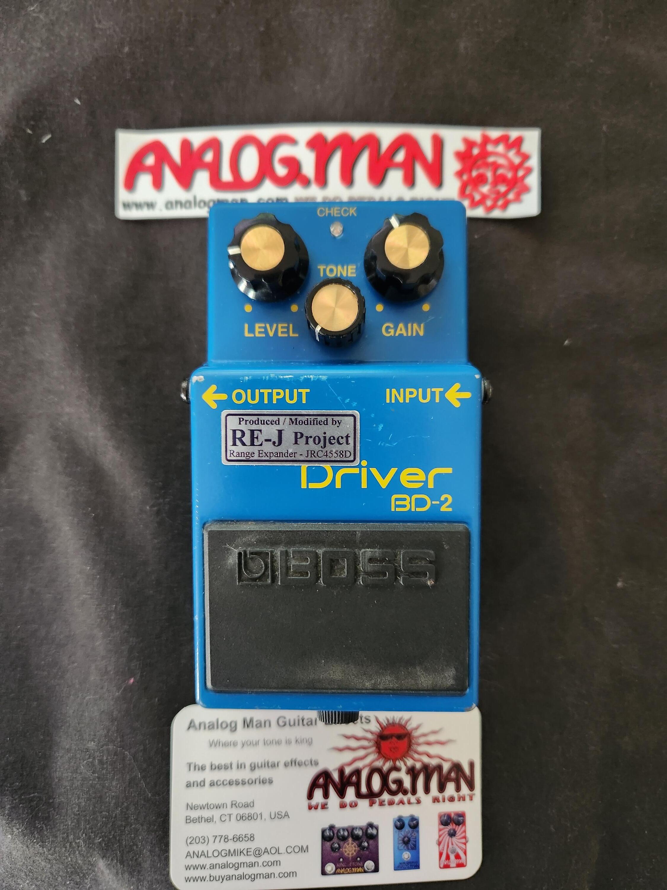 Used Analogman Boss BD-2 Blues Driver Overdrive Pedal w/Super Mod + Bright  Yellow LED