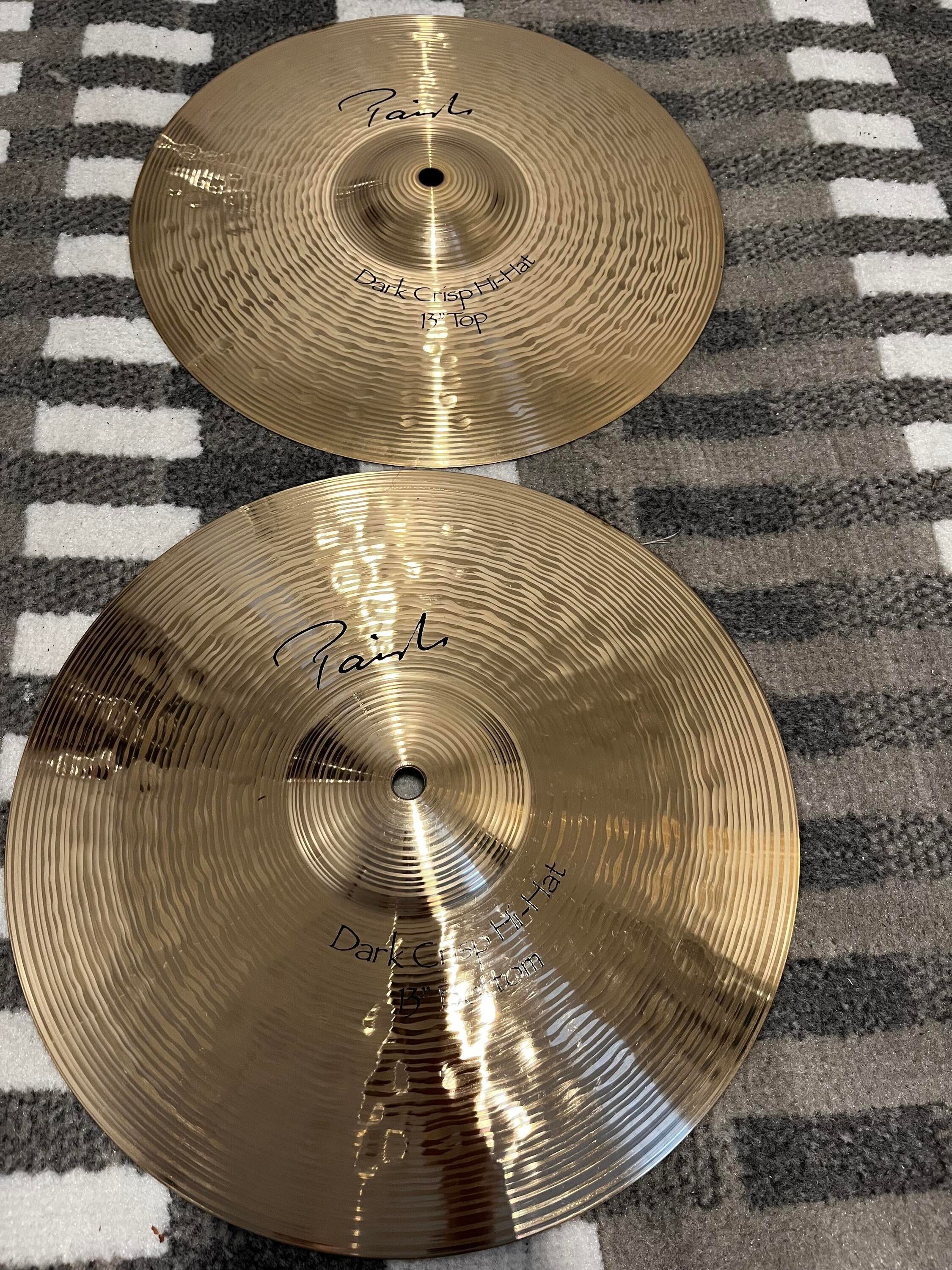 Used Paiste 13 inch Signature Dark Crisp Hi-hat Cymbals