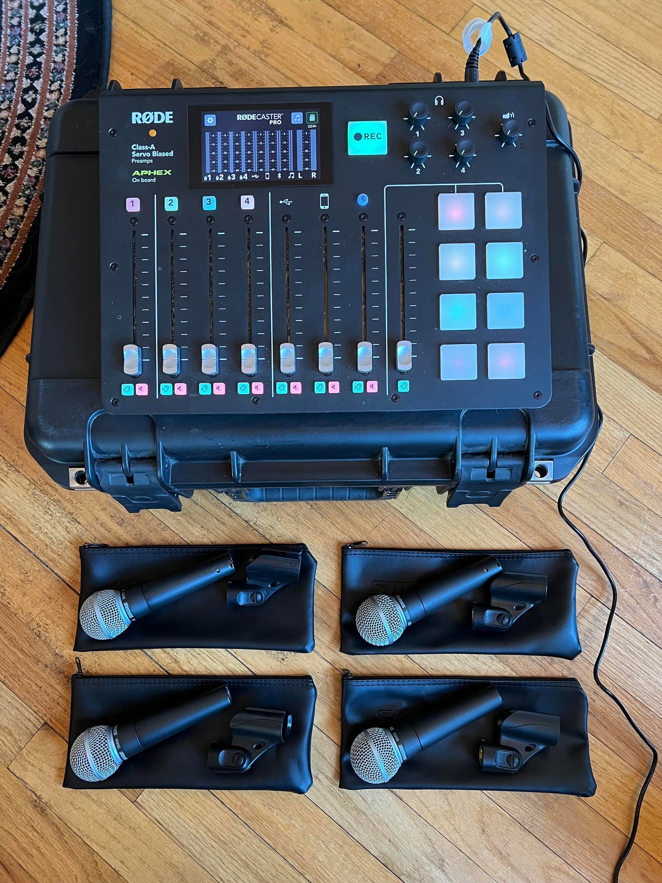 Used Rode RODECaster Pro w/4 Shure - Sweetwater's Gear Exchange