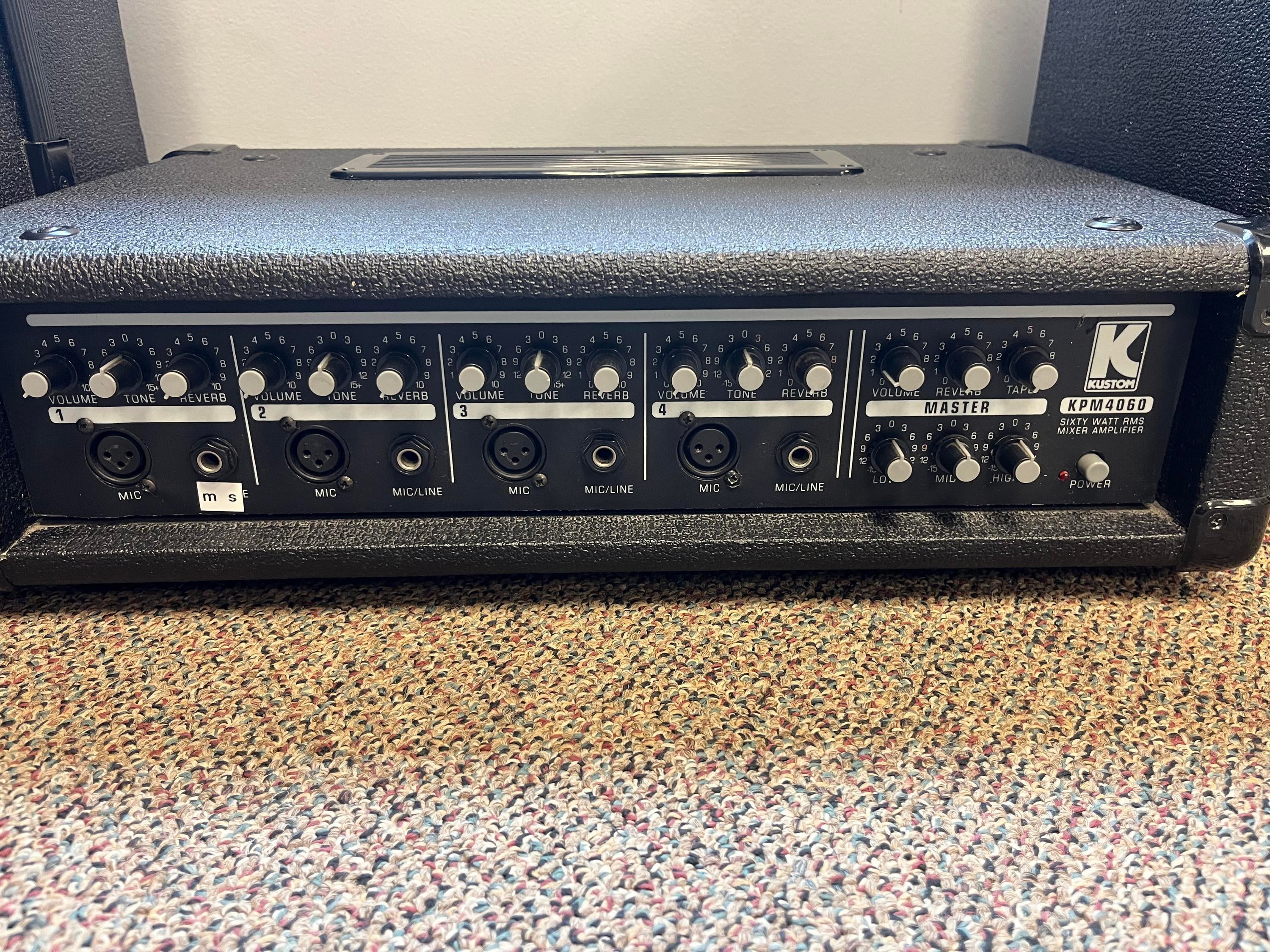 Used Kustom KPM4060 4-Channel Mixer Amplifier (60W) with Speakers - PA  System Package