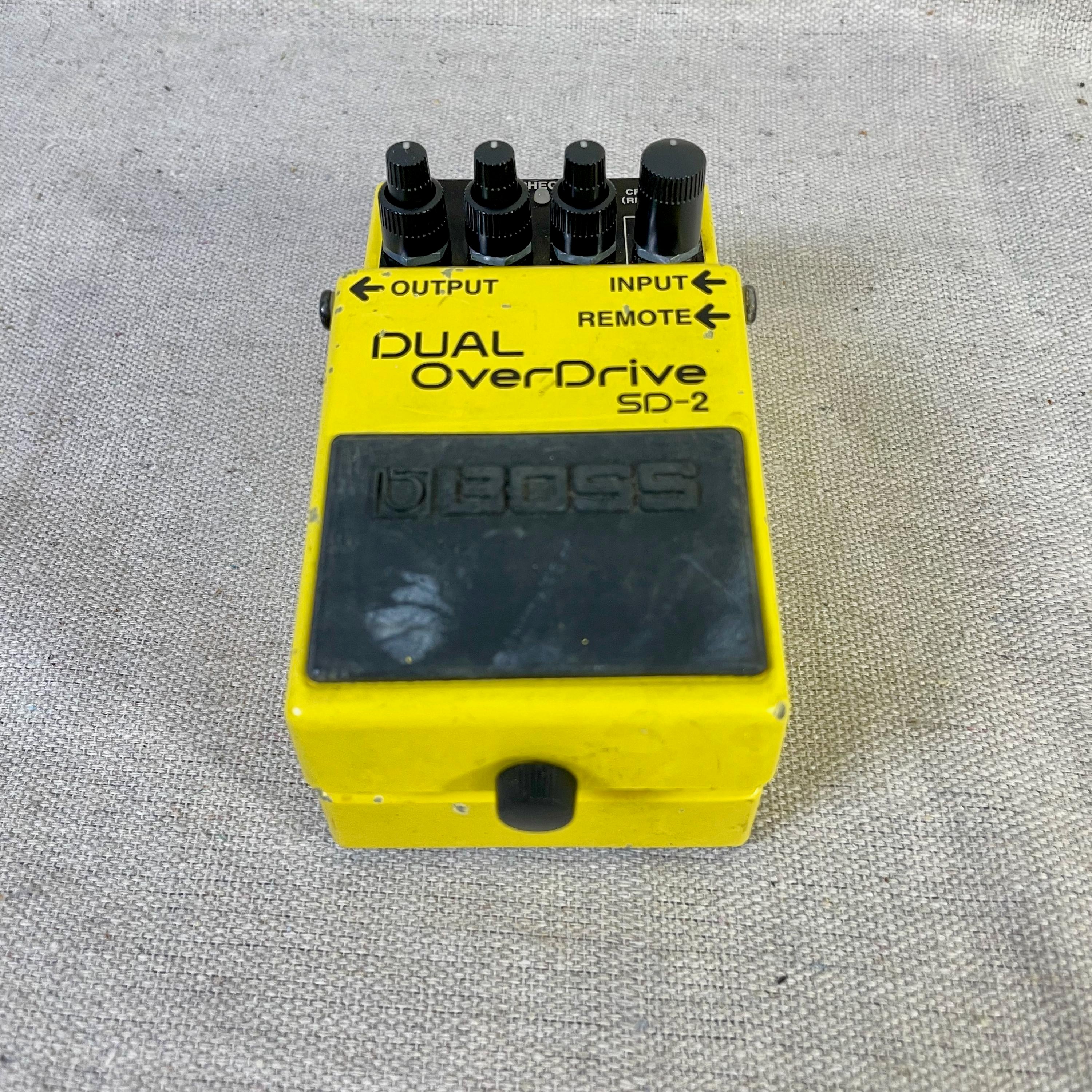 Used Boss SD-2 Dual OverDrive Silver Label 1993 Yellow Guitar Pedal