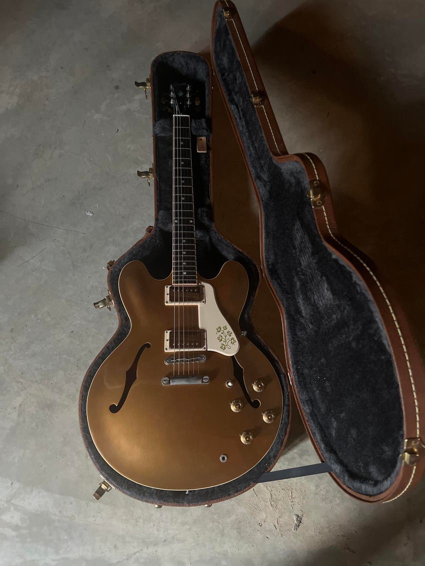 ES-335 Dot Plaintop - Gold Hollow Body Custom