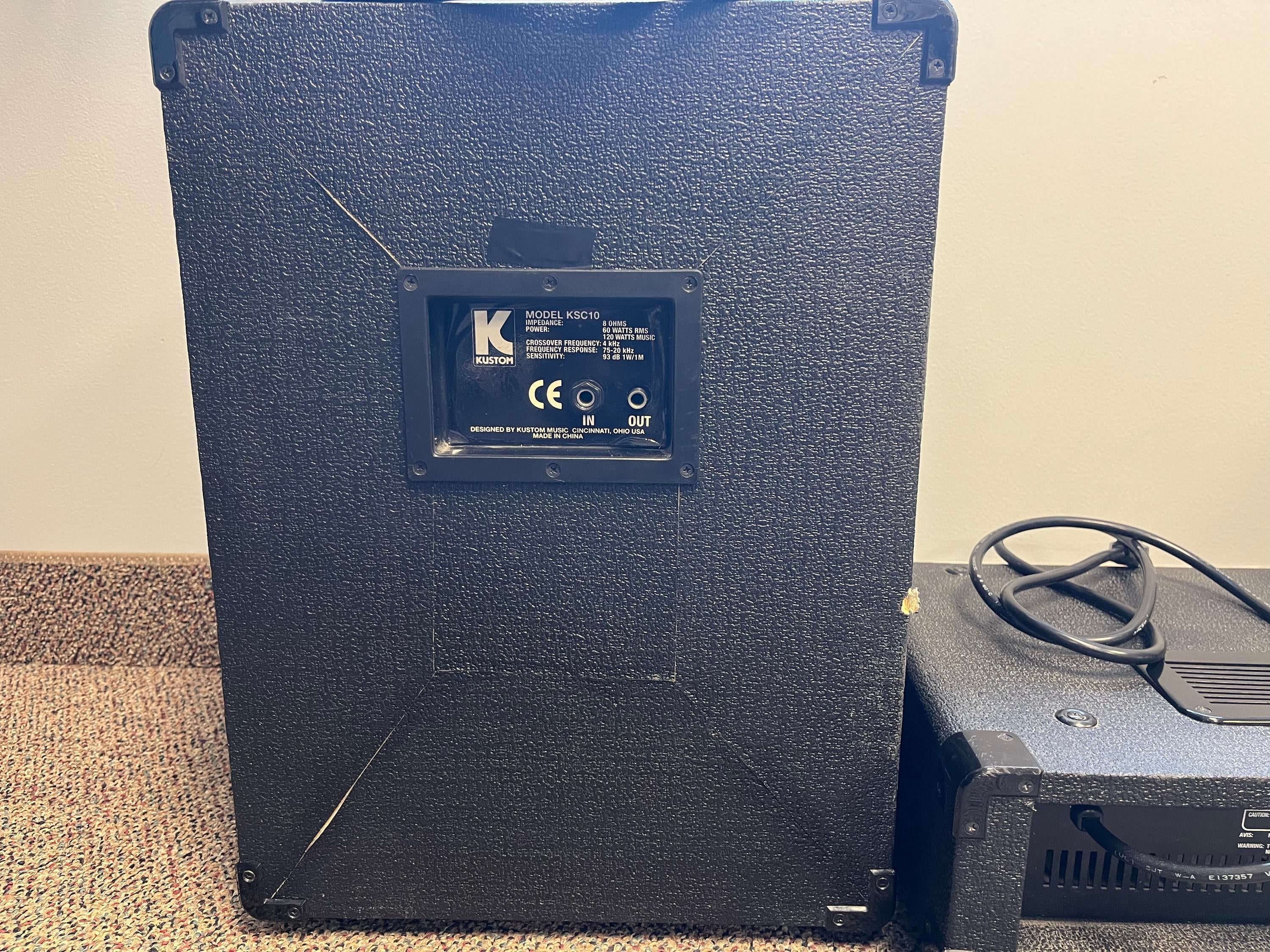 Used Kustom KPM4060 4-Channel Mixer Amplifier (60W) with Speakers - PA  System Package