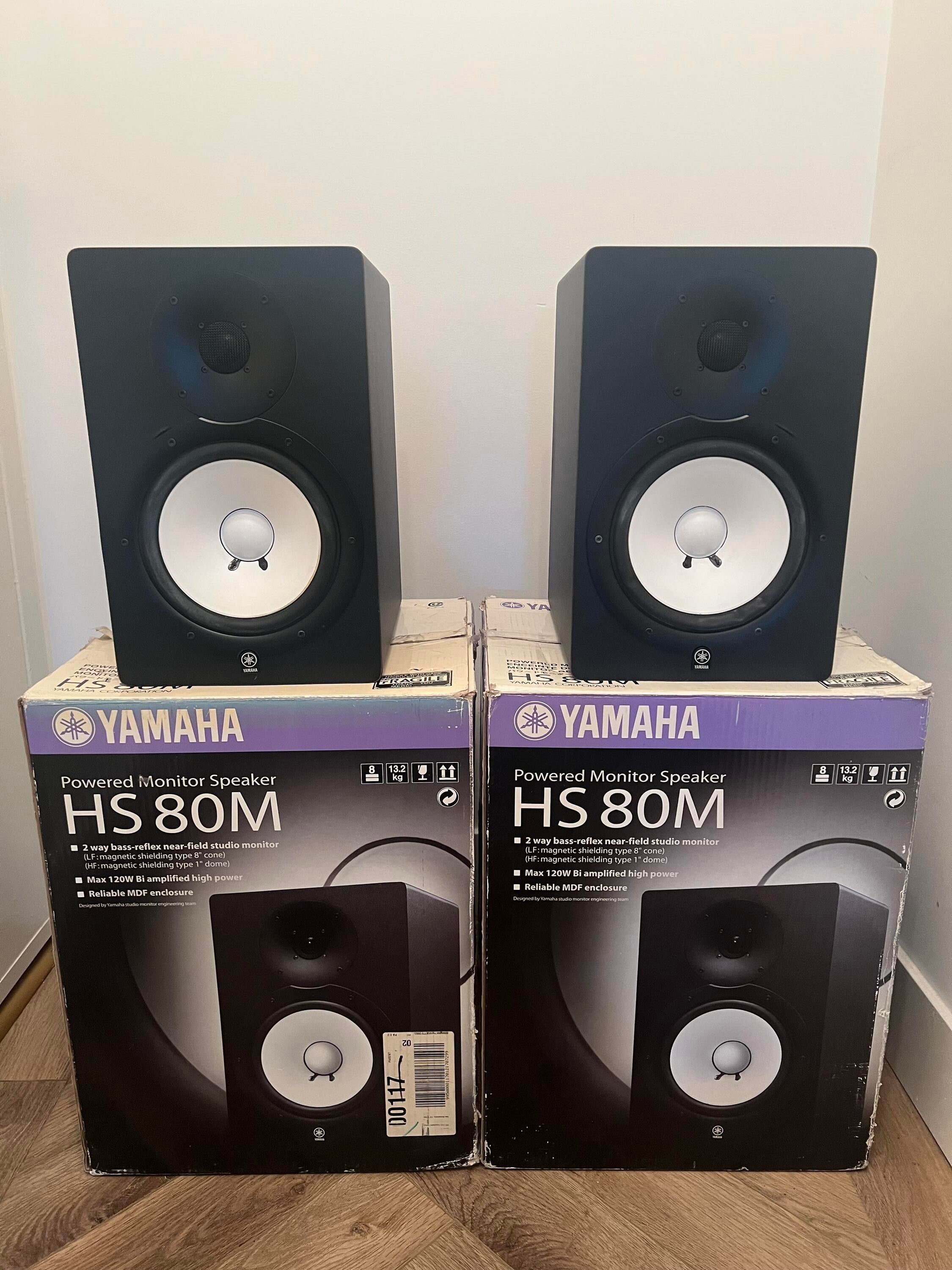 YAMAHA HS80M ペア Yamaha HS80M Powered Studio Monitor Pair - Evolution Music