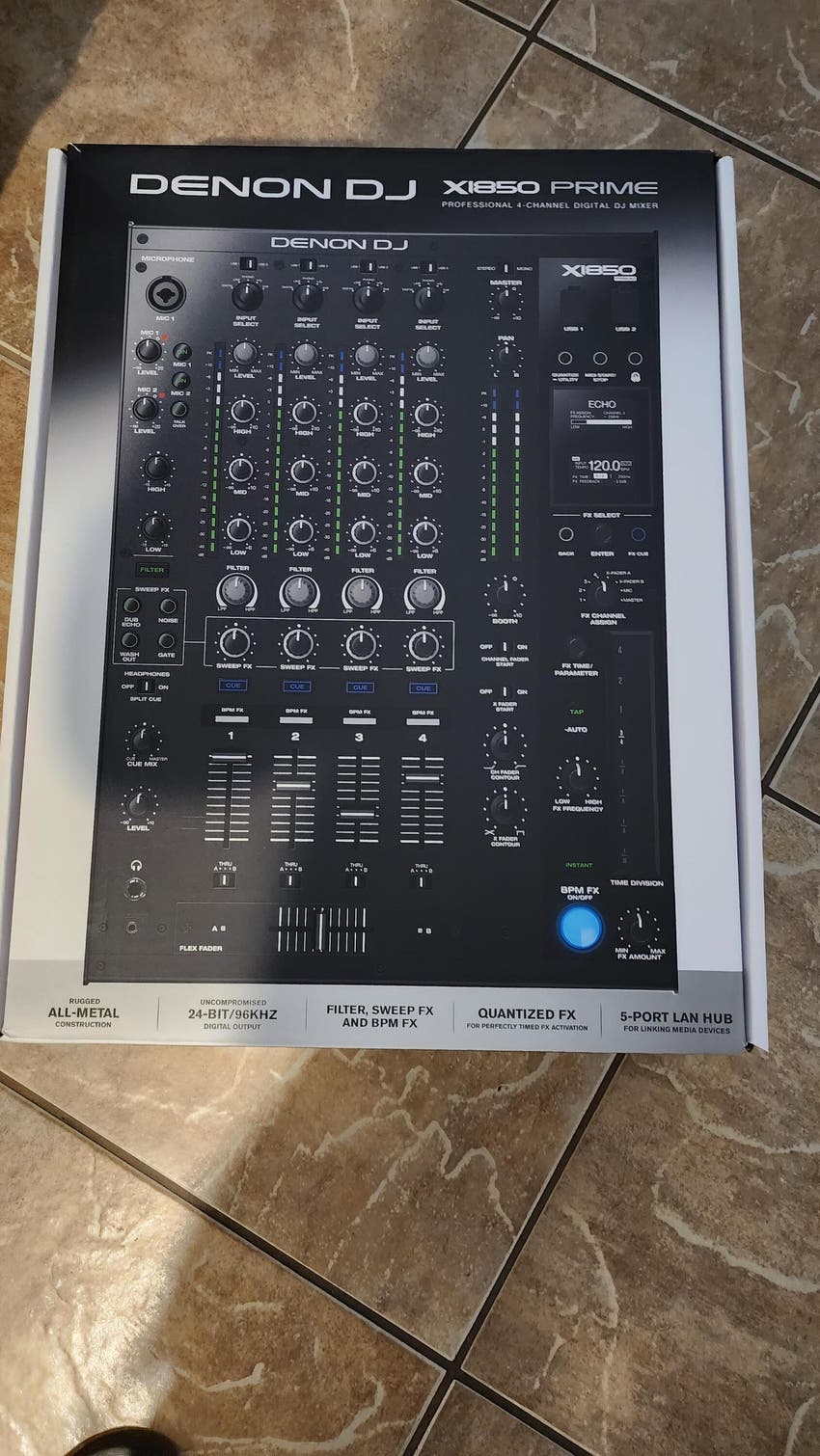 Used Denon DJ X1850 Prime 4channel DJ Mixer with Effects and Serato Compatibility Sweetwater