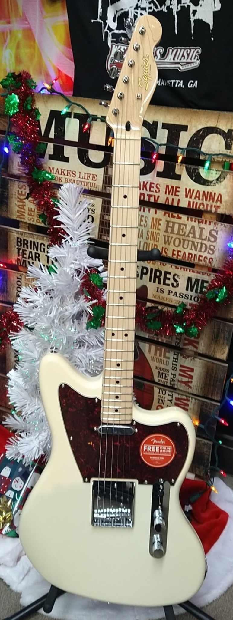 Used Squier Paranormal Offset Telecaster - Olympic White with Tortoiseshell  Pickguard