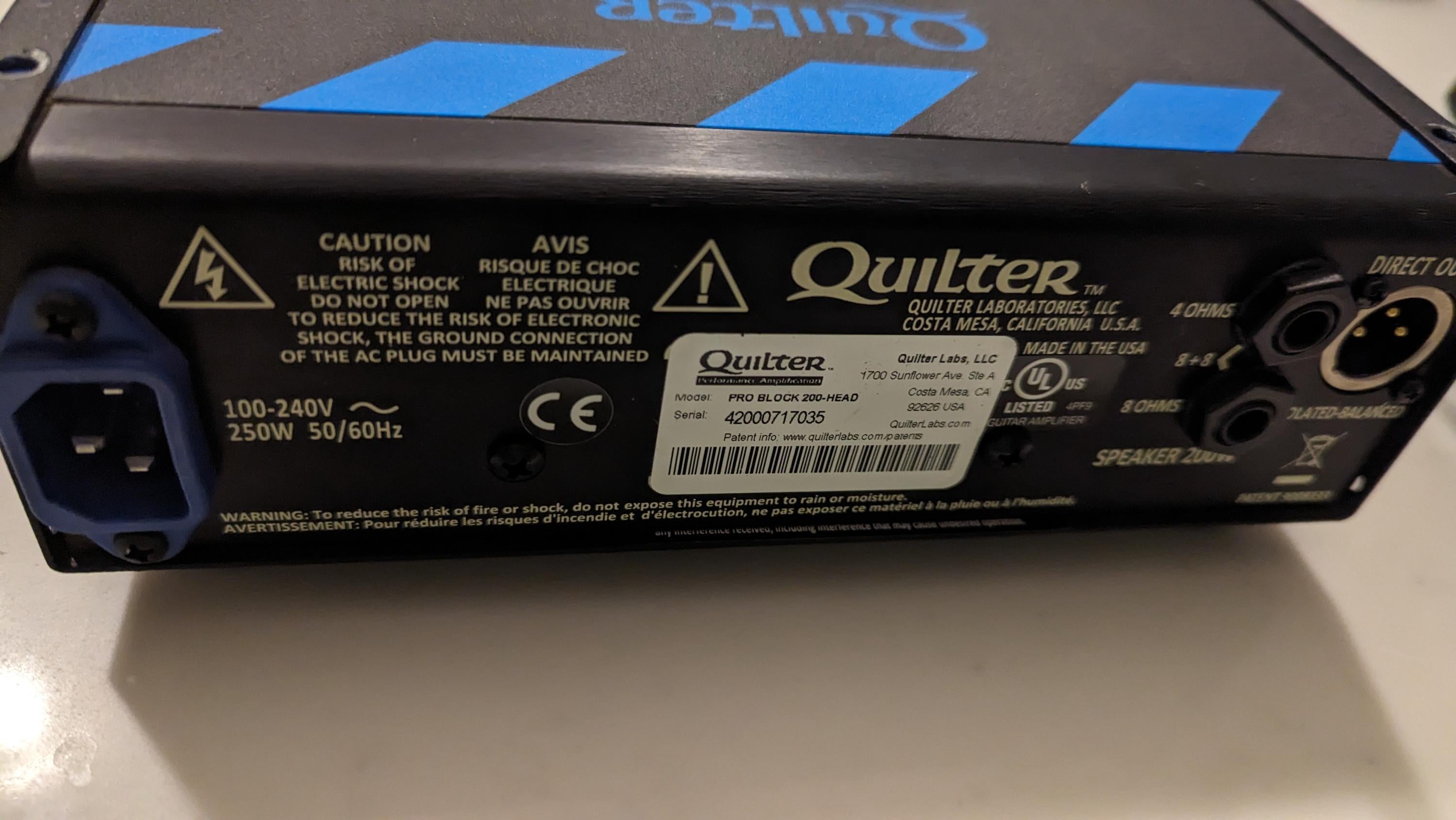 Used Quilter Pro Block 200 Amp head