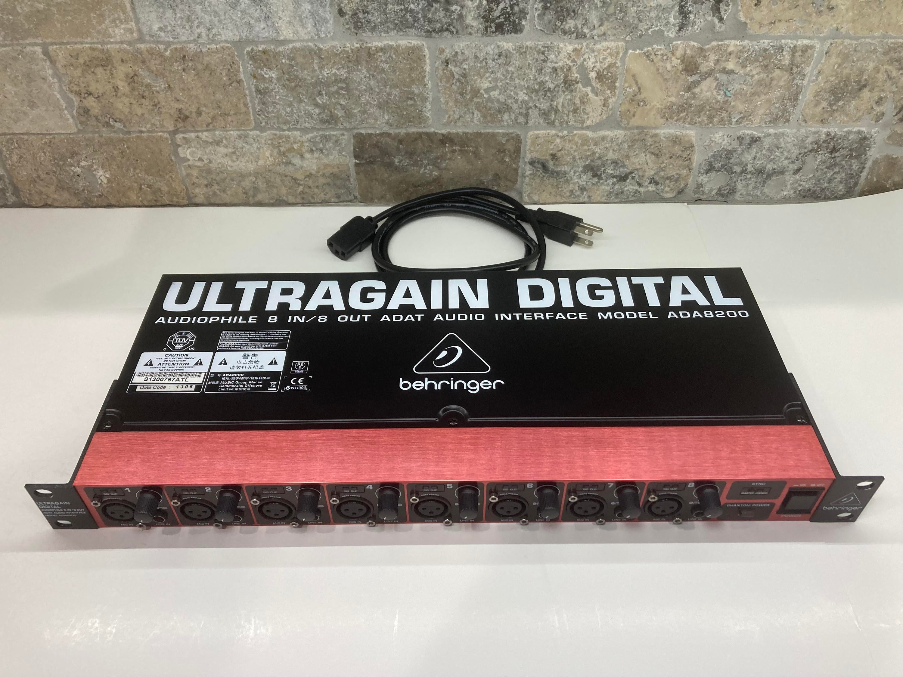 Used Behringer Ultragain Digital ADA8200 8-Channel Mic Preamp with AD/DA  Converter