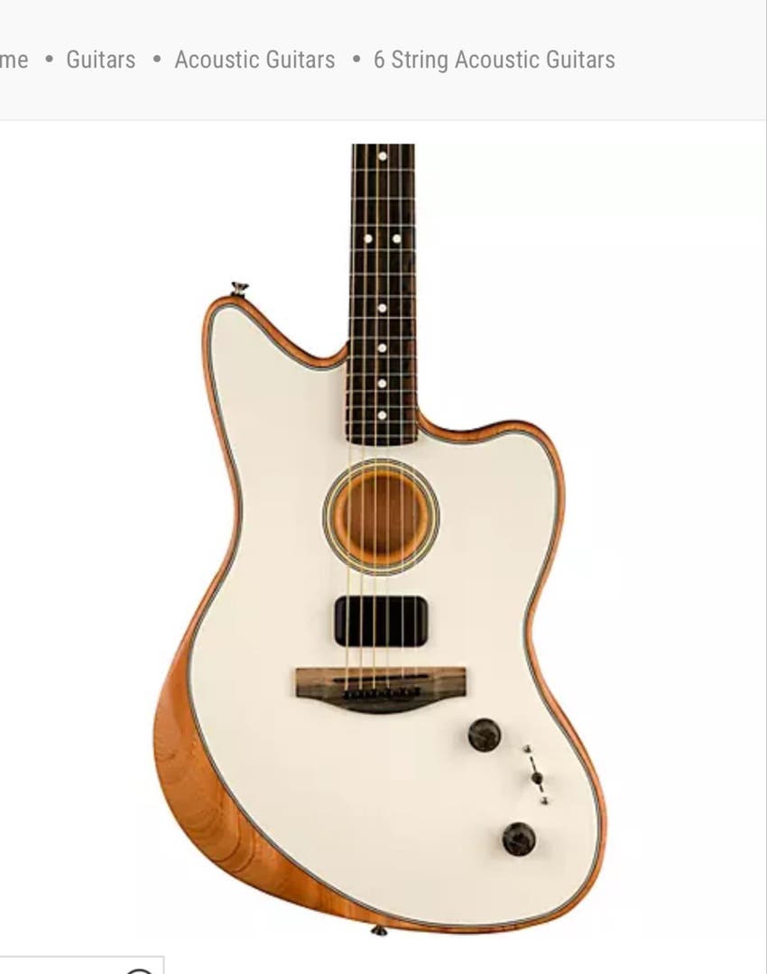 American Acoustasonic Jazzmaster Acoustic-electric Guitar - Arctic White