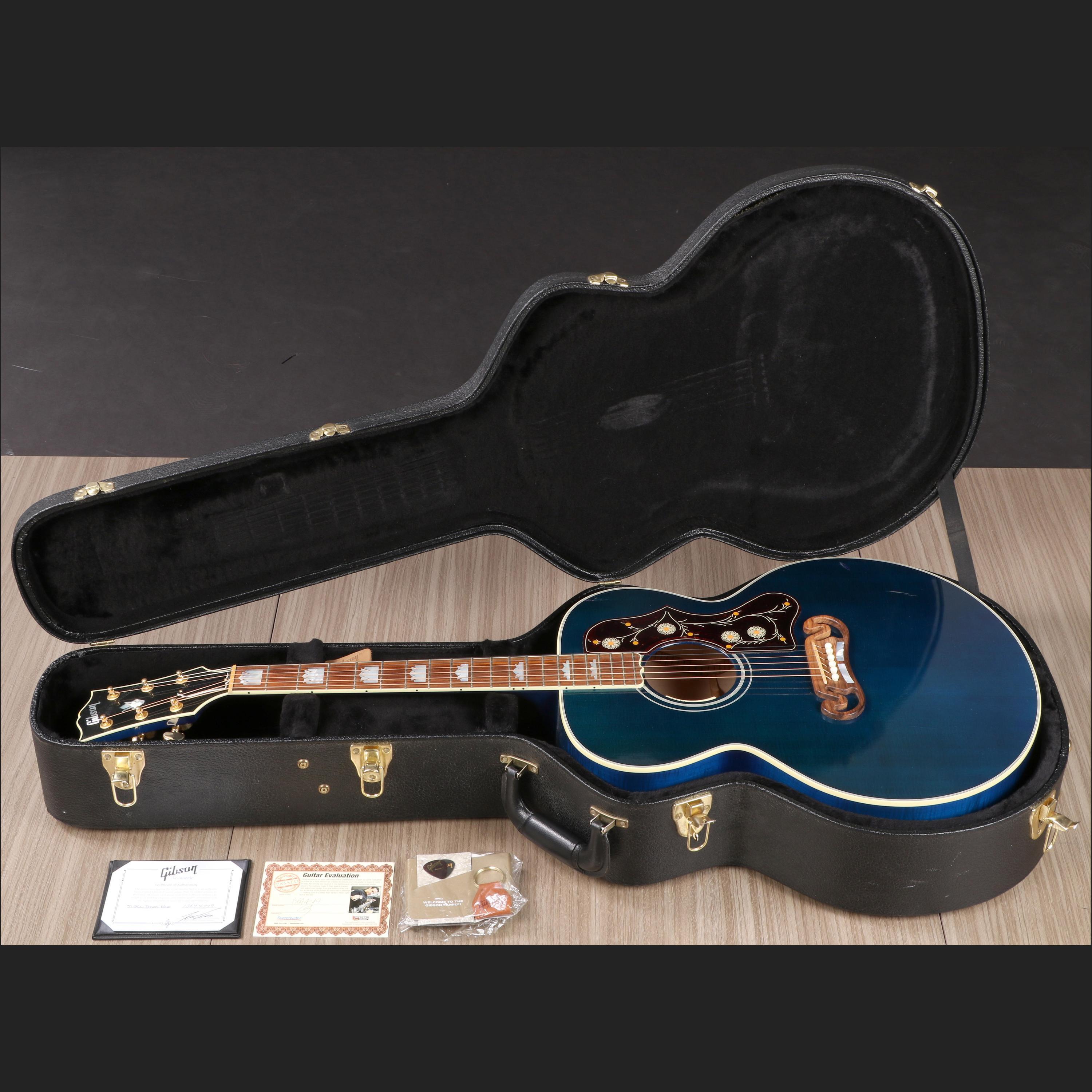 Used Gibson Custom Shop Acoustic SJ200 Standard 6-string Acoustic-electric  Guitar - Trans Blue