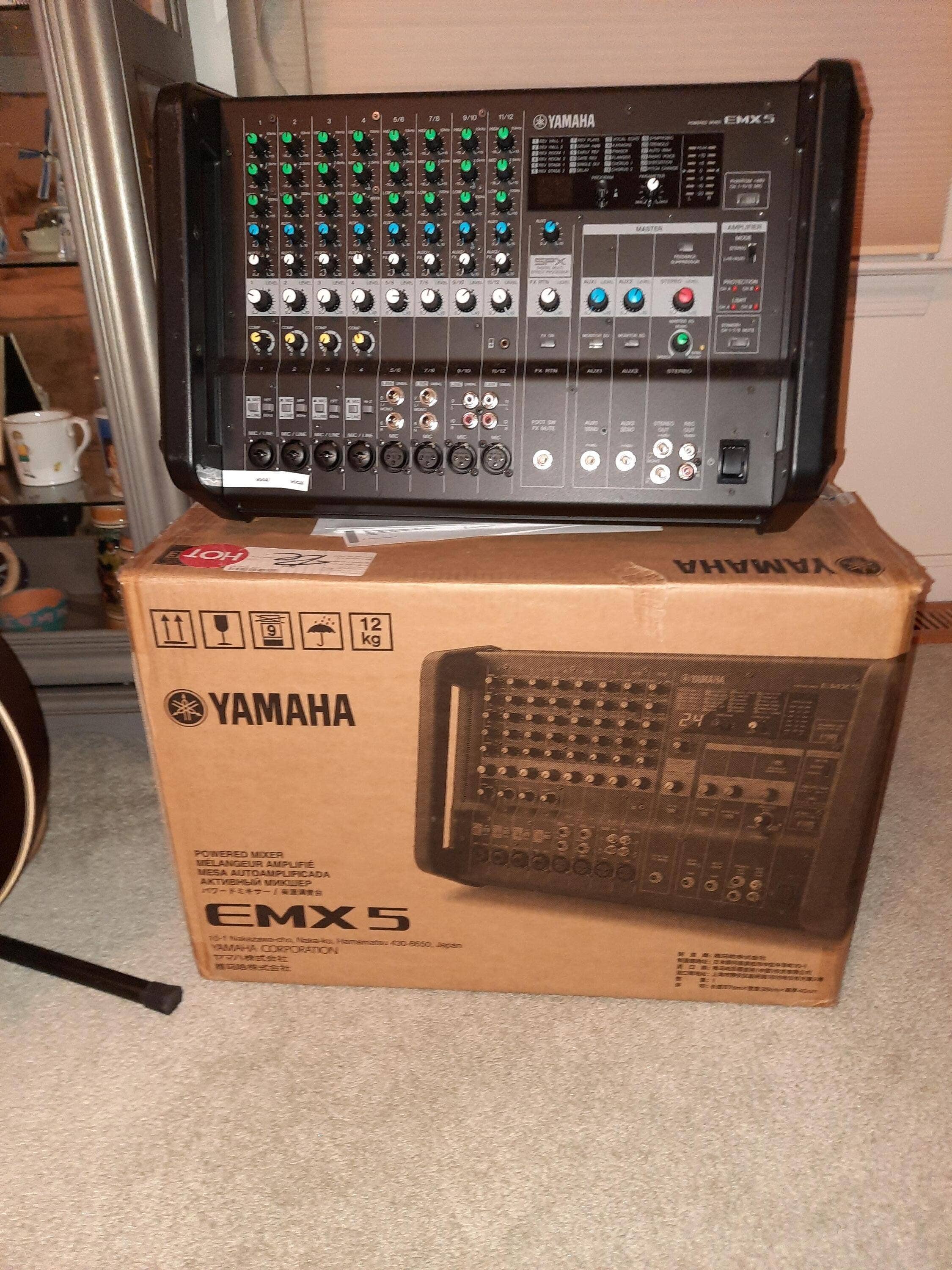 Used Yamaha EMX5 12channel 1260W Powered Mixer Sweetwater Gear Exchange