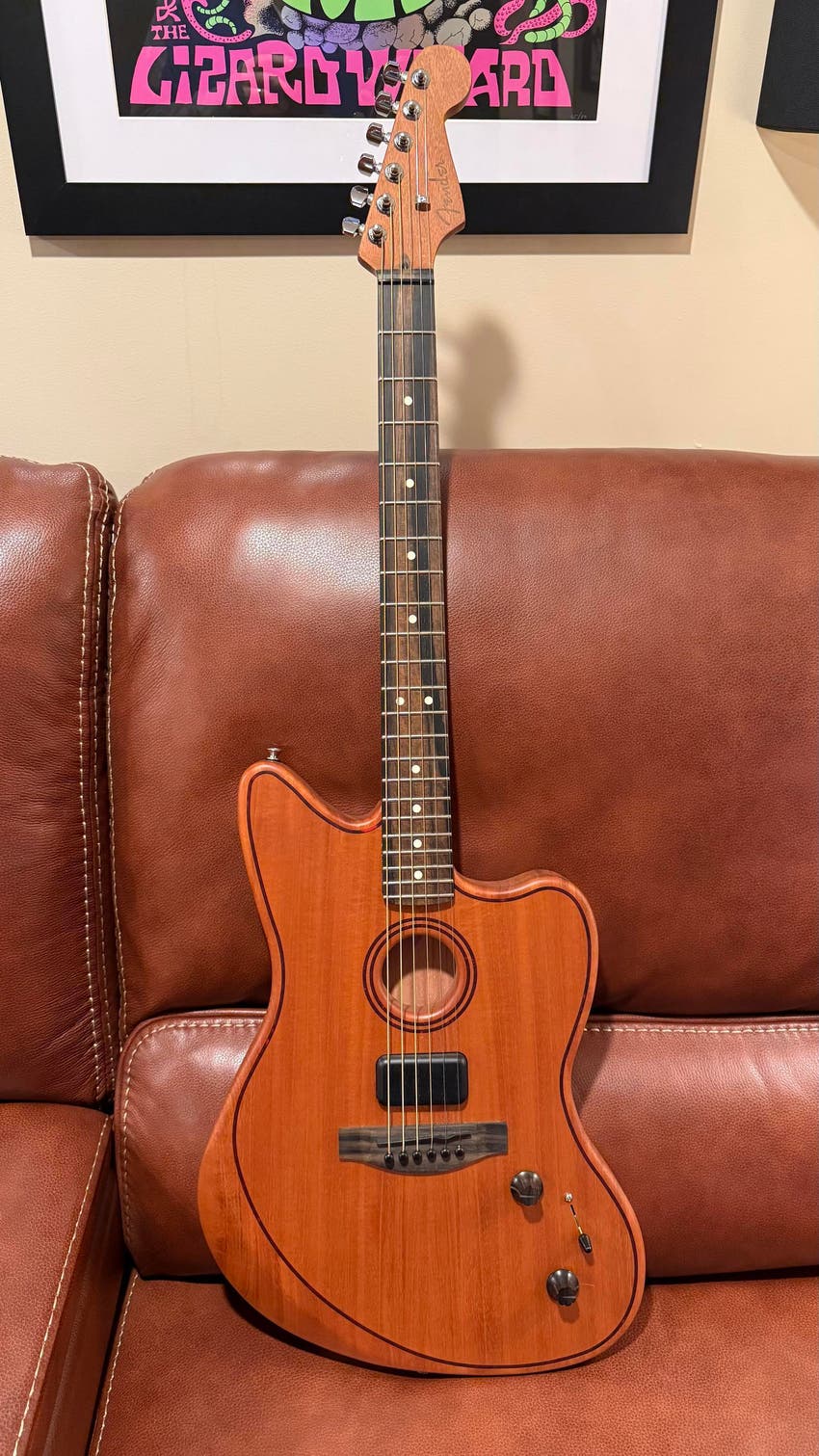 American Acoustasonic Jazzmaster Acoustic-electric Guitar - Natural