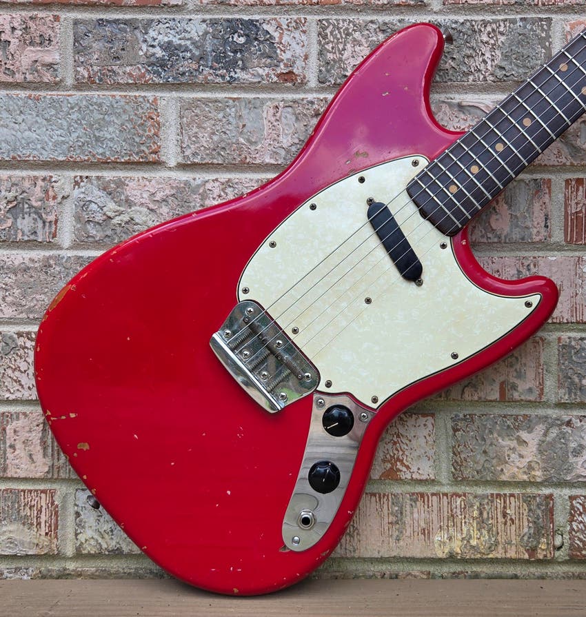 Vintage 1964 Fender Musicmaster Electric Guitar w/ Original Case! Very Cool Transitional Model, A Neck, L Plate!
