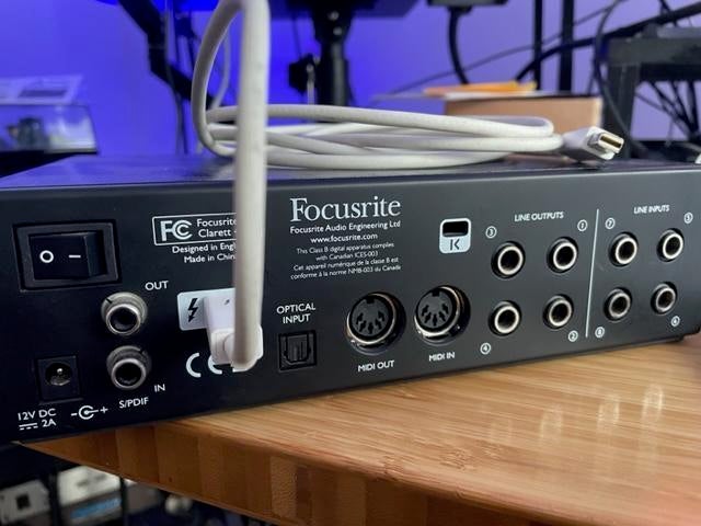 Used Focusrite Clarett 4Pre 18 x 8 Thunderbolt Interface with 4 Clarett  Preamps