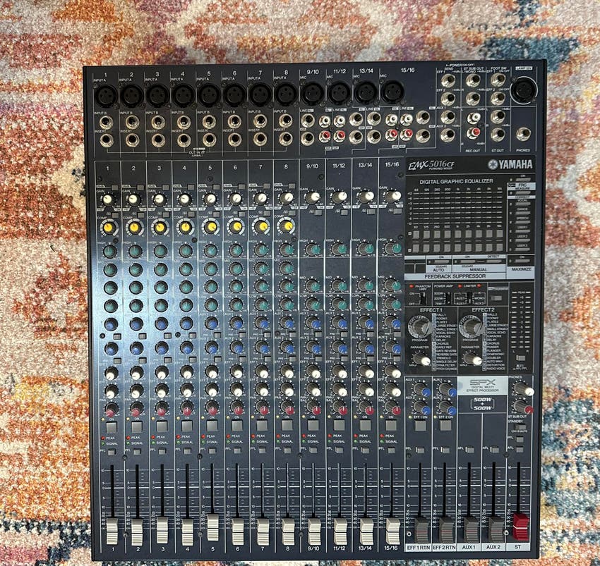 Used Yamaha EMX 5016cf powered mixer Sweetwater's Gear Exchange