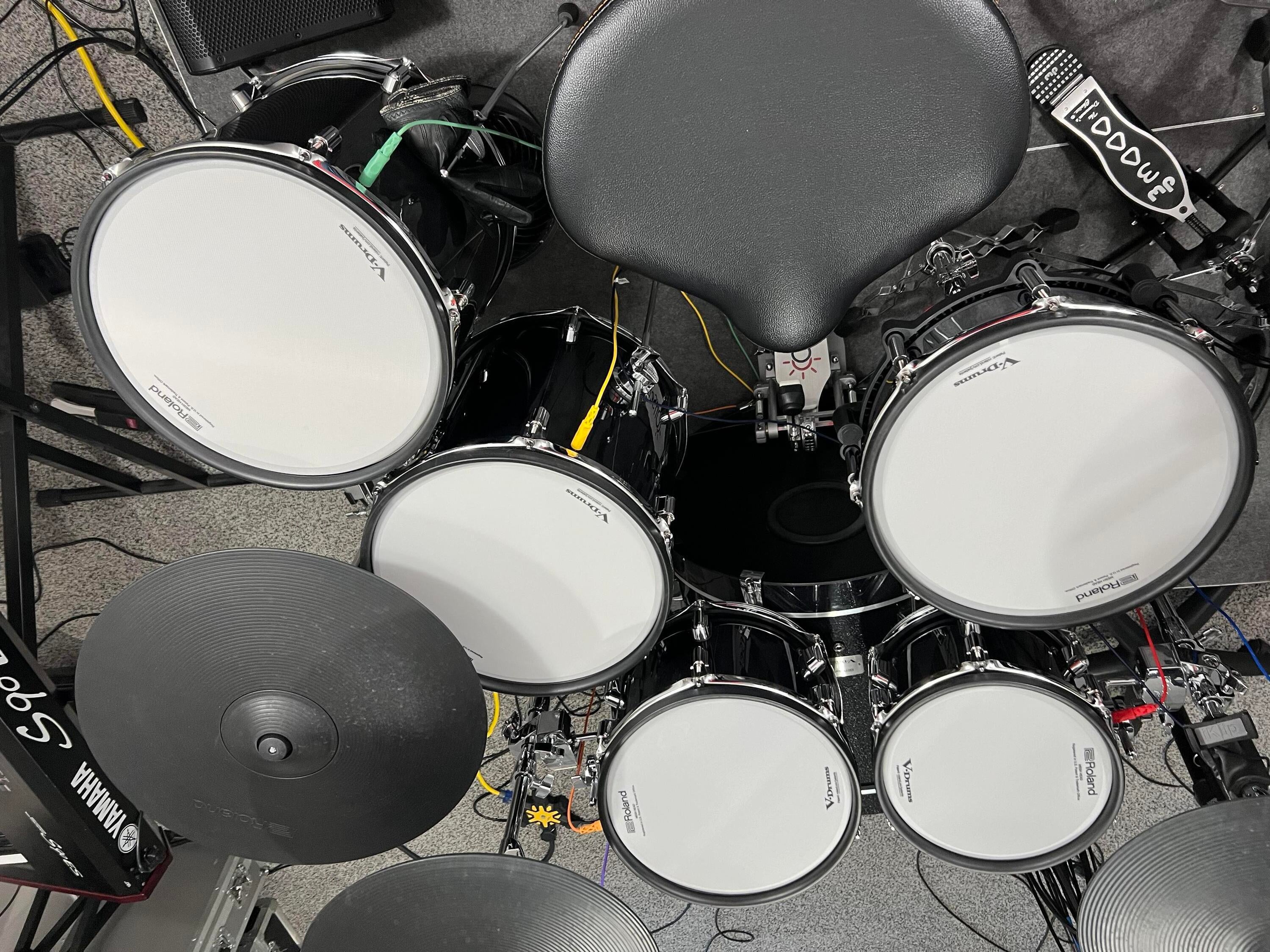 Used Roland VAD507 V-Drums Acoustic Design Drum Kit with Roland TD50X  Module, Roland and DW Stands, Ahead Cases, Hosa Snake Cables