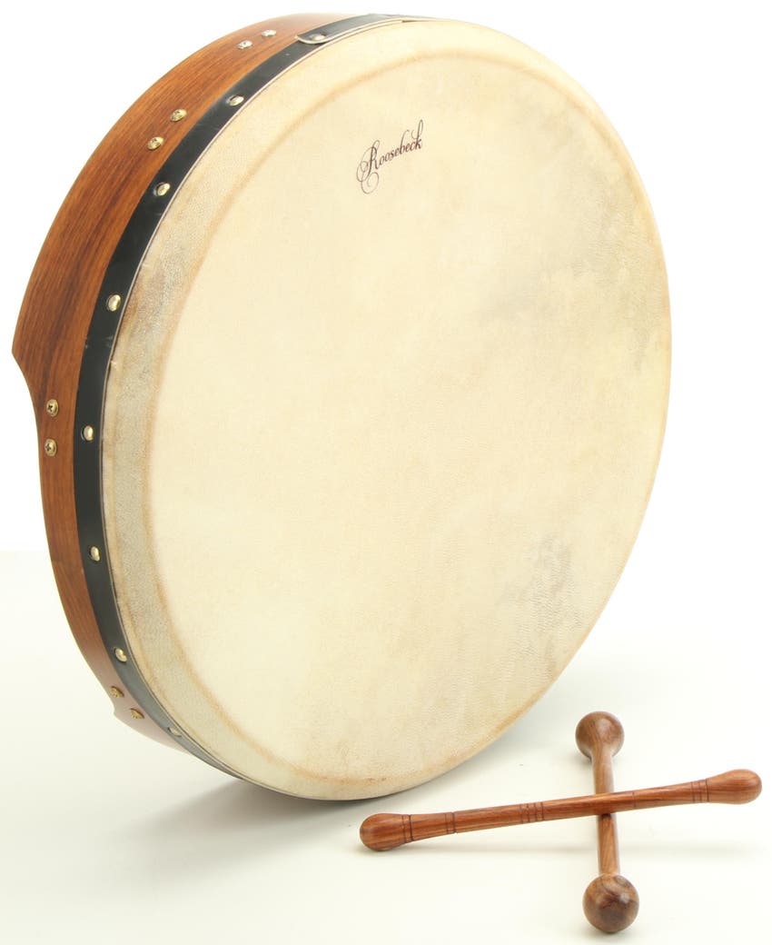 Used Roosebeck Tunable Sheesham Bodhran TBar 16"x3.5" with Two Tipper