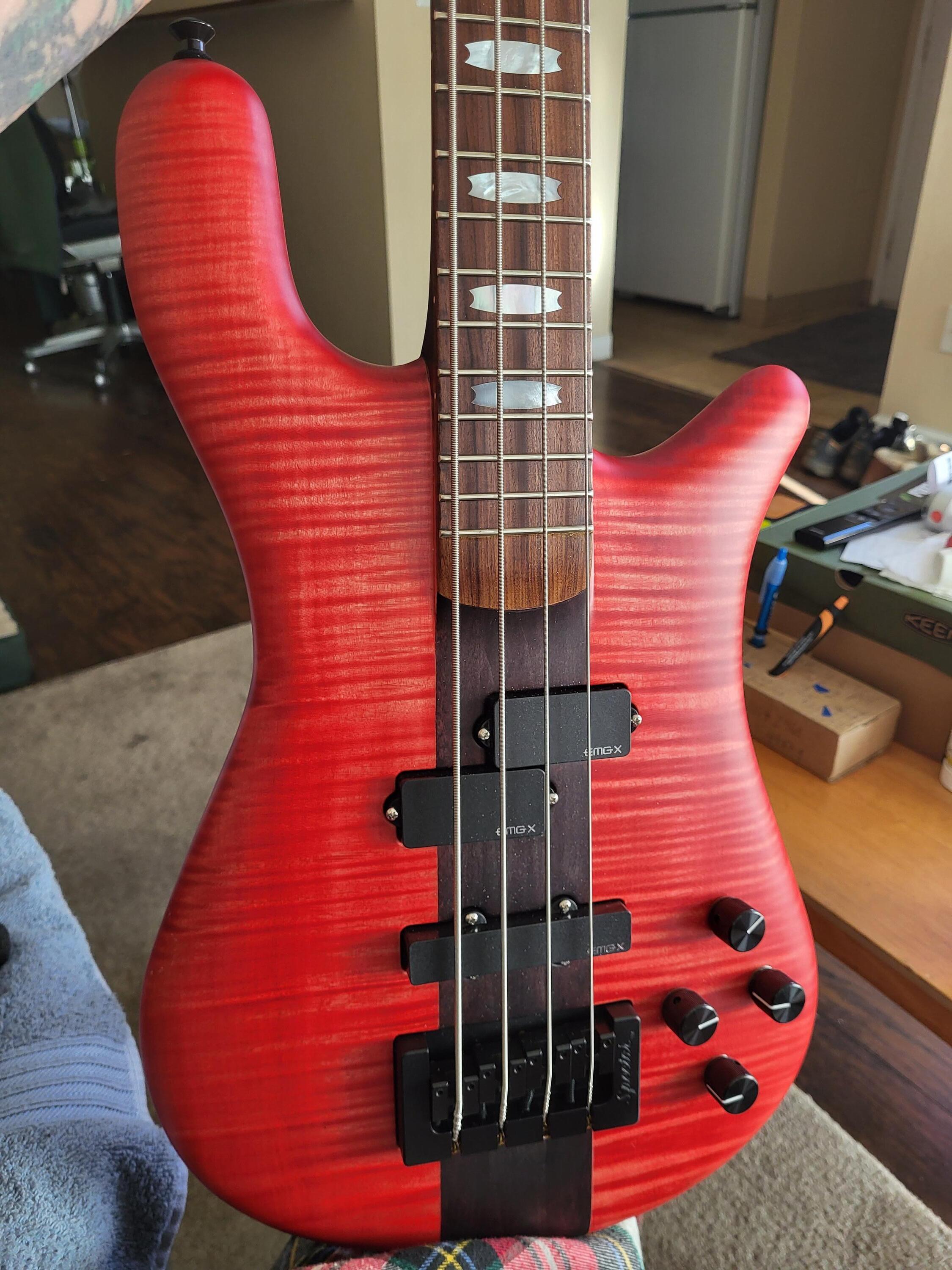 ベース Spector USA NS-4H2 Spector NS-4H2-FM USA 4-String Bass Guitar Royal Blue Stain