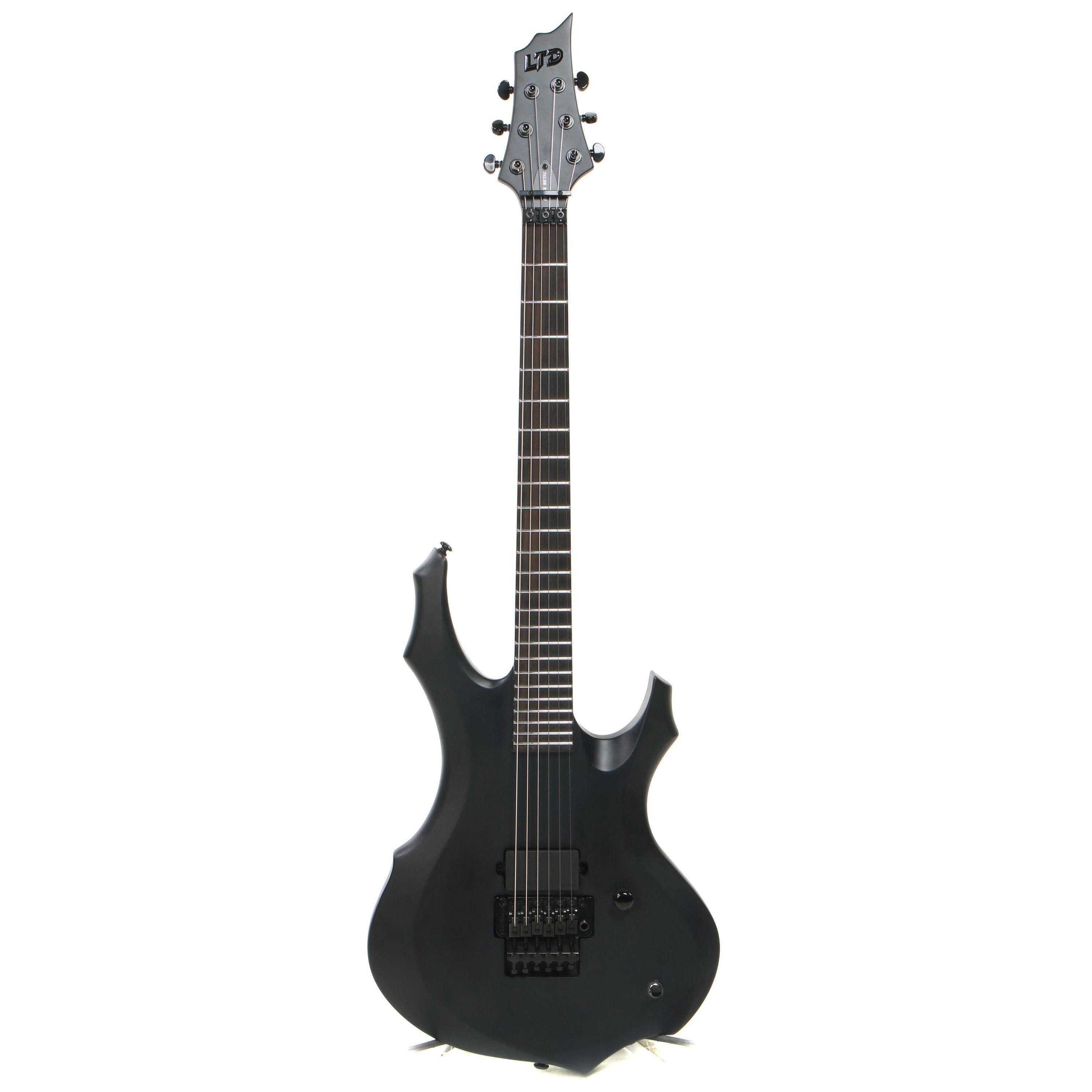 Used ESP LTD F Black Metal Electric Guitar Black Satin Sweetwater