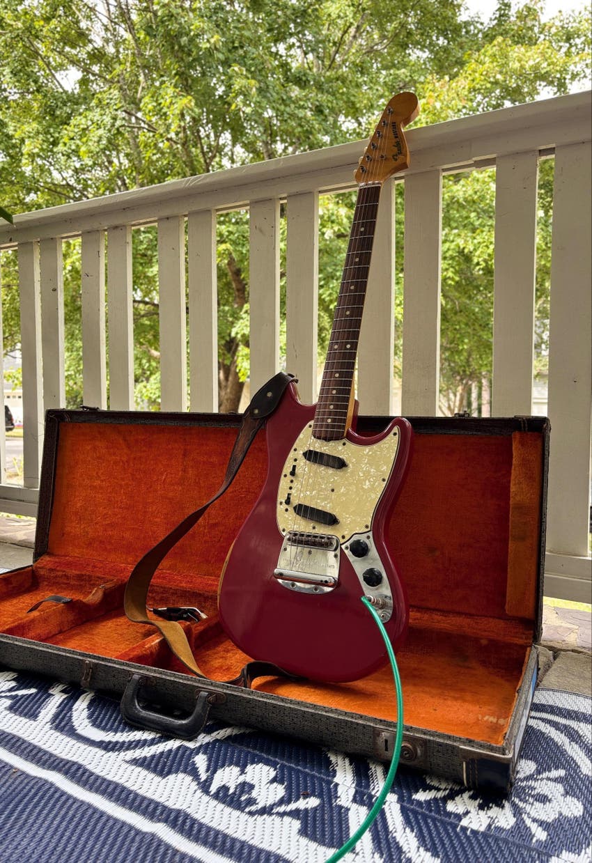 All original 1966 Fender Mustang in Dakota Red; Fullerton Plant