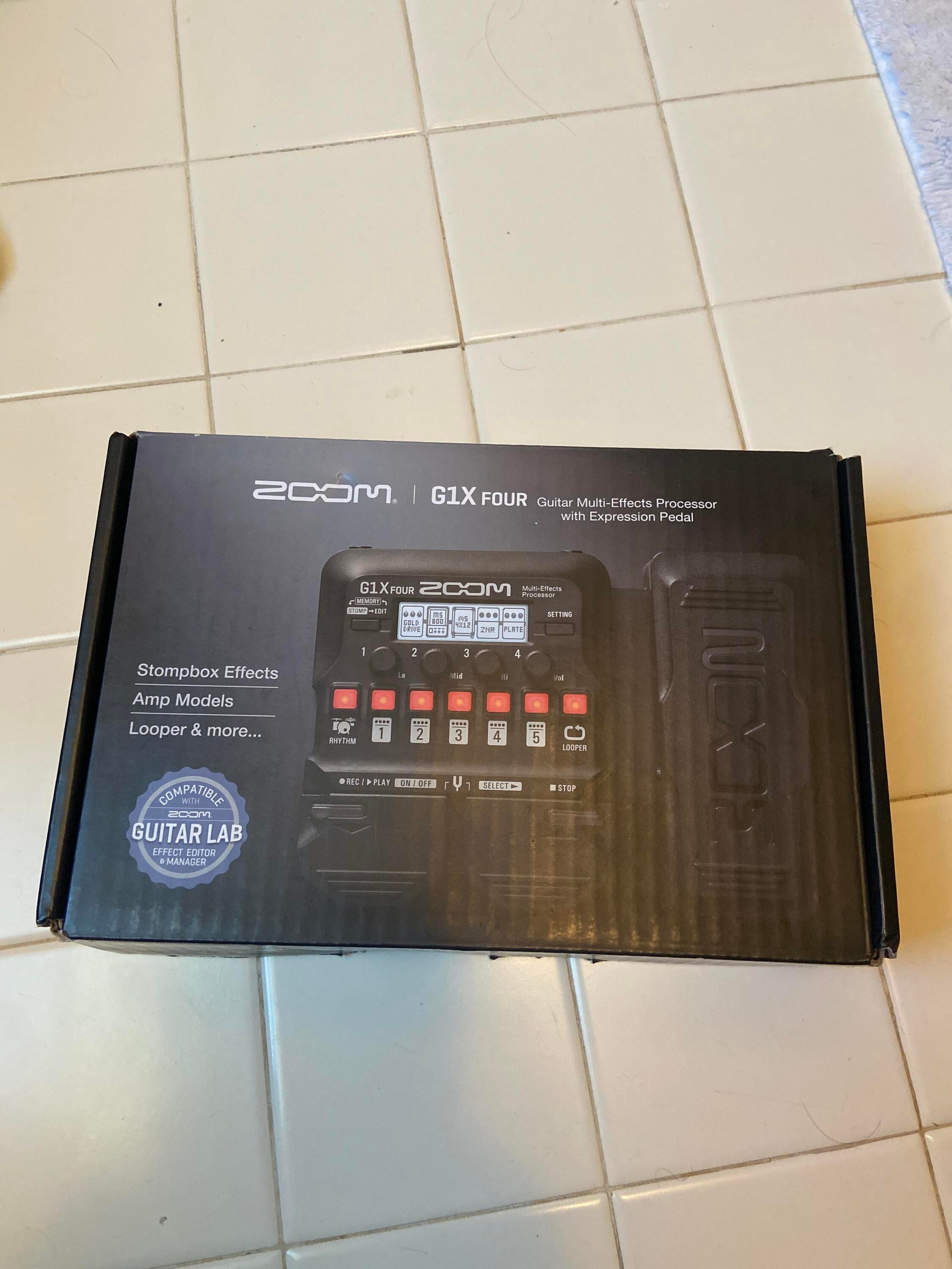 Used Zoom G1X FOUR Multi-effects Processor with Expression Pedal with  optional power supply