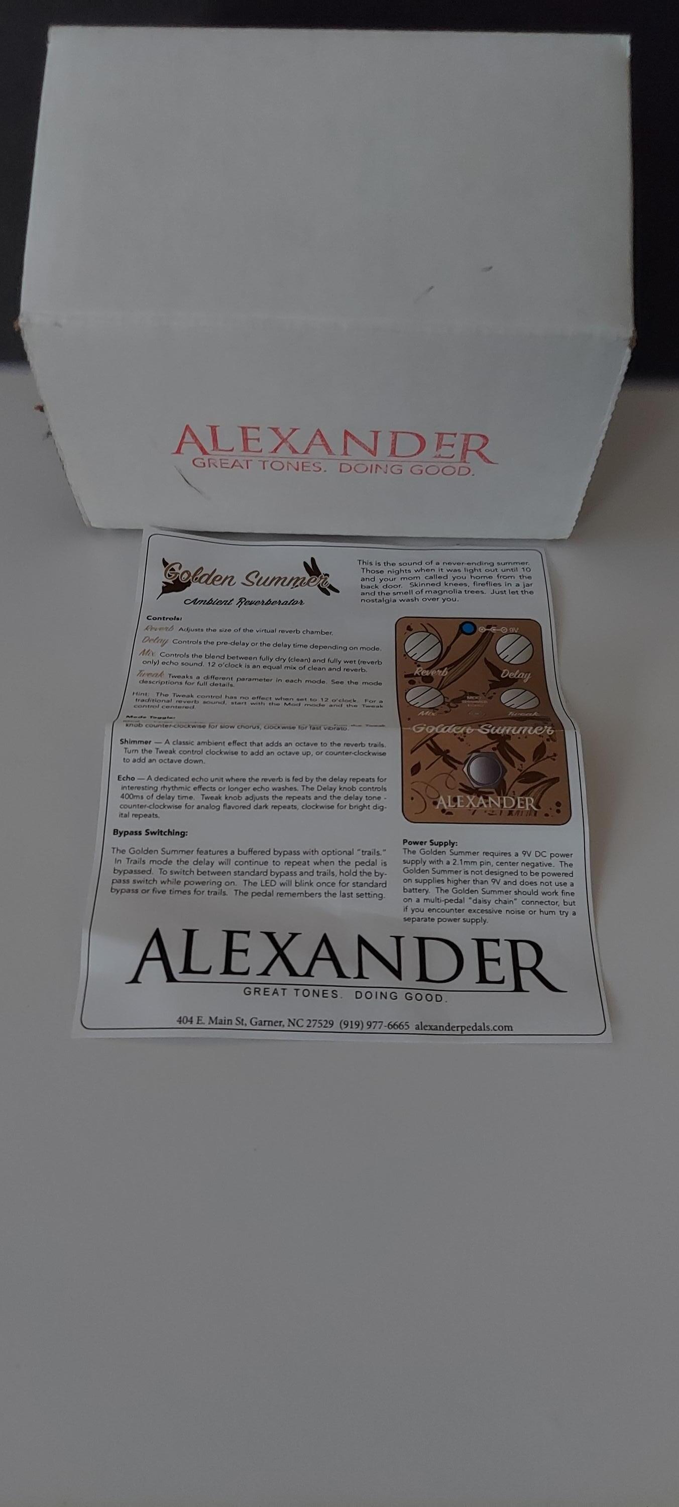 ALEXANDER PEDALS ゴールデンサマー（リバーブ） 国内製造 - sapi.org.sg