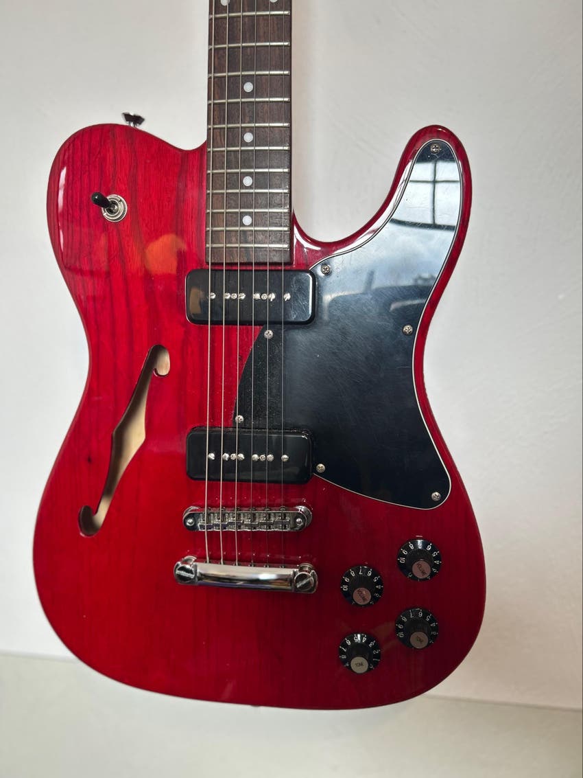 Jim Adkins JA-90 Telecaster Thinline Semi-hollowbody Electric Guitar - Crimson Transparent with Fralin Pickups and HSC