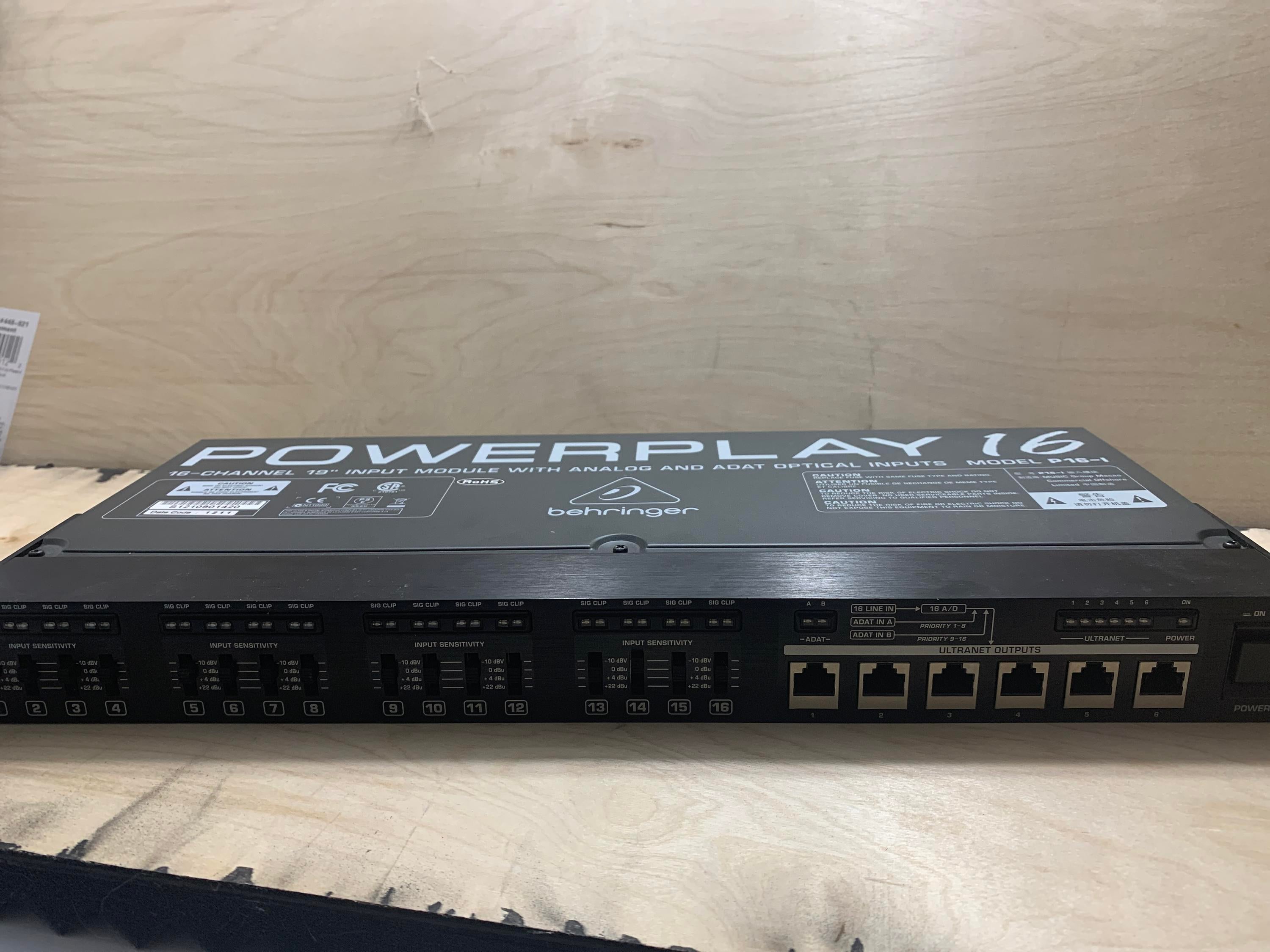 Used Behringer Powerplay P16-I 16-channel Input Module