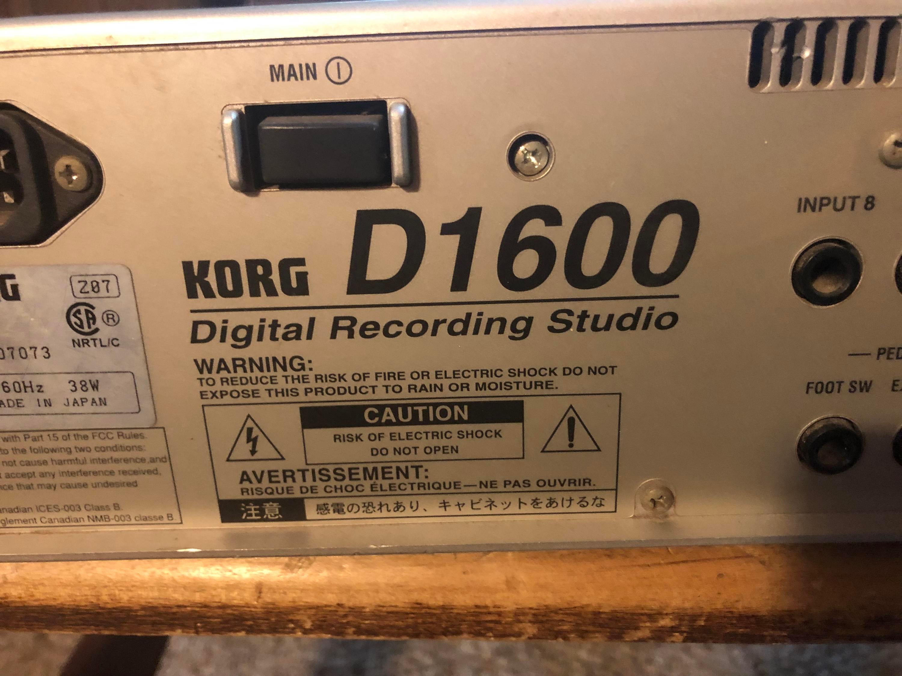 Used Korg D1600 Digital Recording - Sweetwater's Gear Exchange