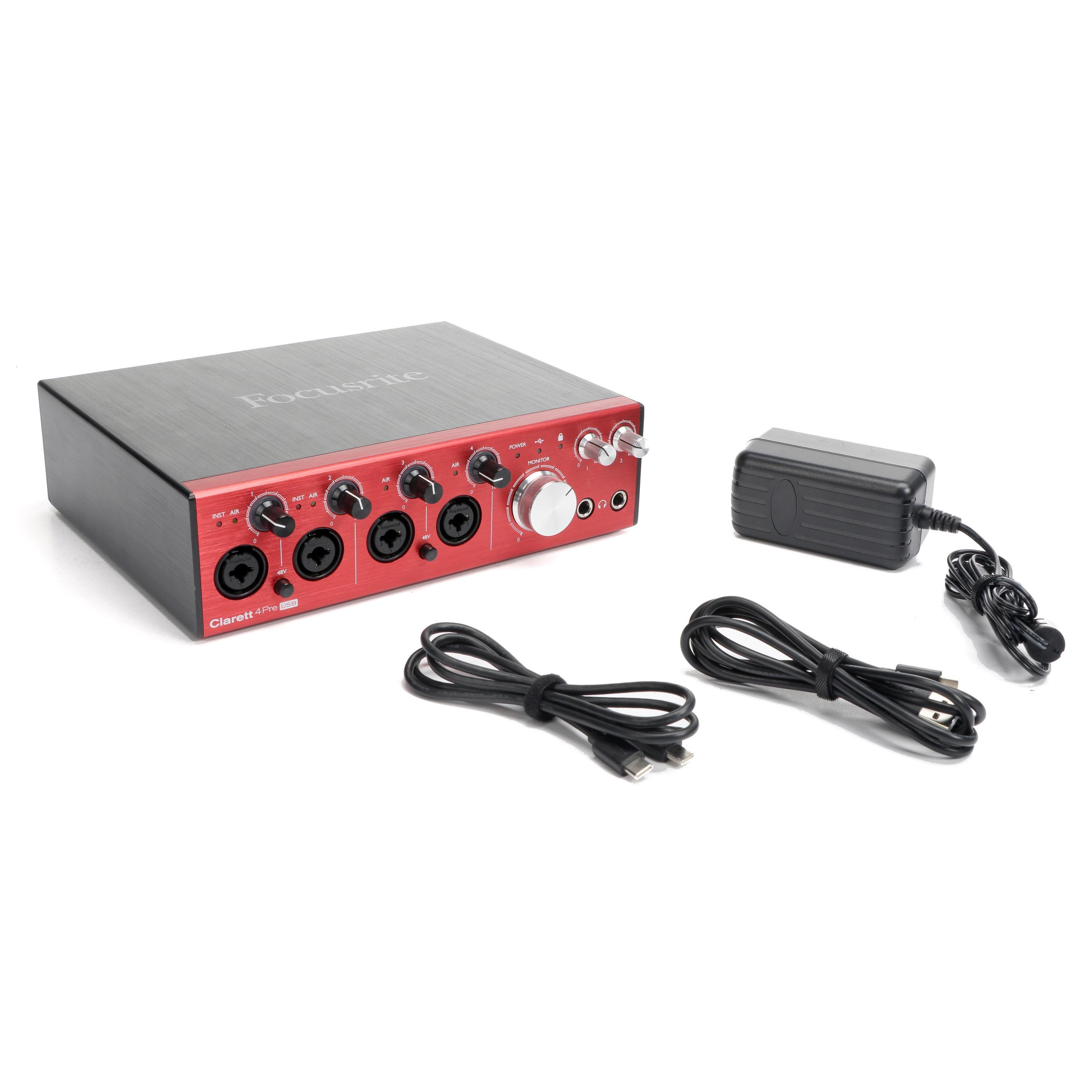 Used Focusrite Clarett 4Pre 18x8 Thunderbolt Audio Interface