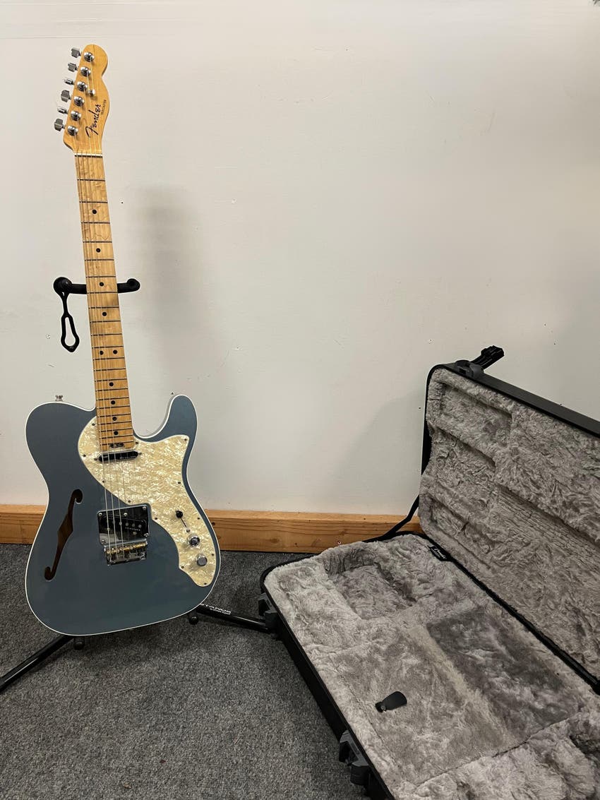 American Elite Telecaster Thinline - Mystic Ice Blue with Maple Fingerboard