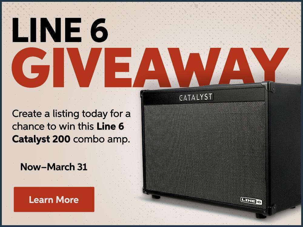 Combo Amp Giveaway! Create a listing on Gear Exchange today for a chance to win a Line 6 Catalyst 200 combo amp. Now through March 31, 2024. Click to learn more.