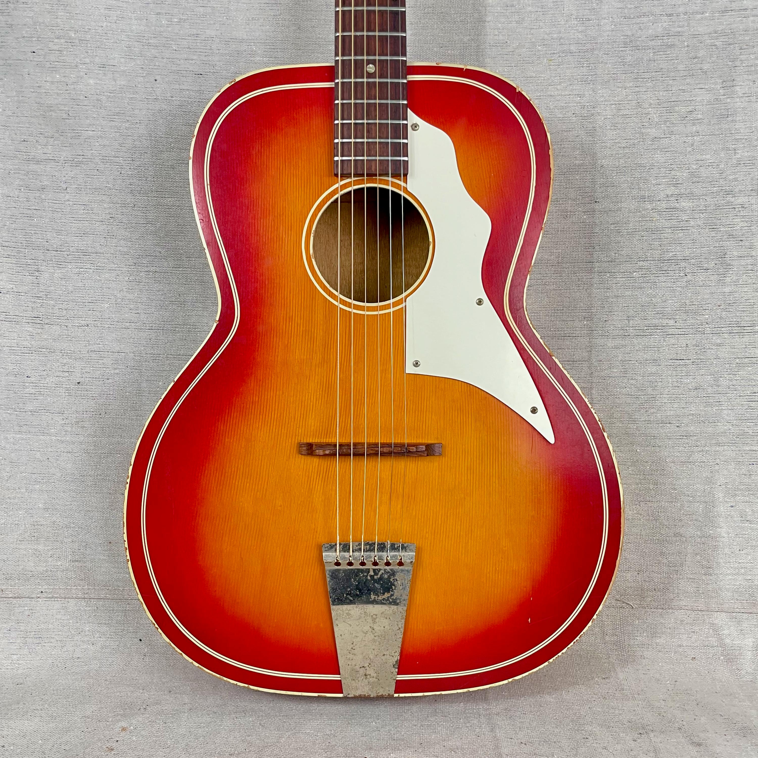 Used Truetone Kay K5165 1969 Cherry Sunburst Auditorium Acoustic Guitar