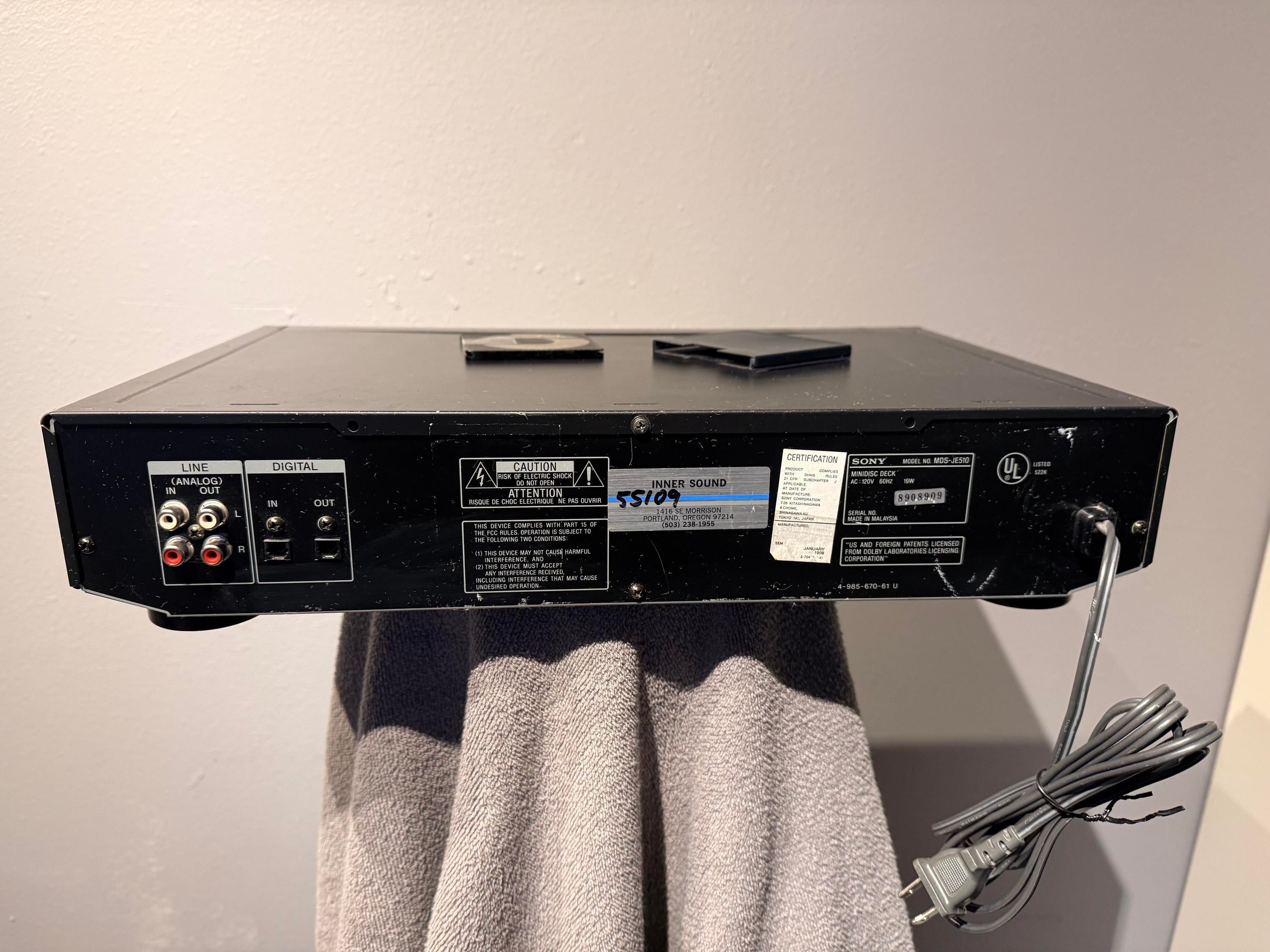 Used Sony MDS JE510 MiniDisc - Sweetwater's Gear Exchange