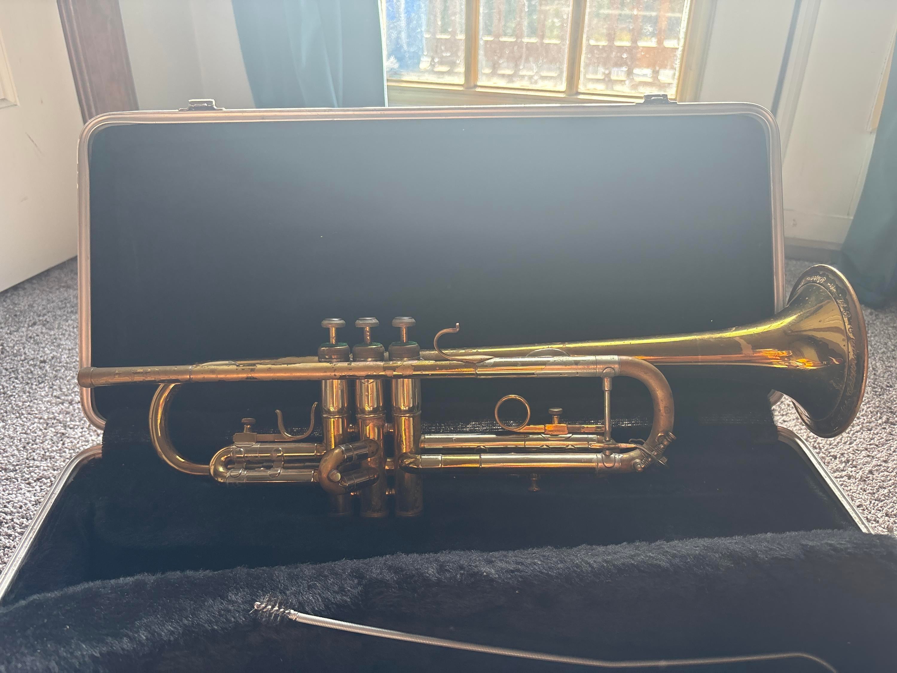 F.E Olds & Son Used F.E Olds Vintage Green Valve Trumpet