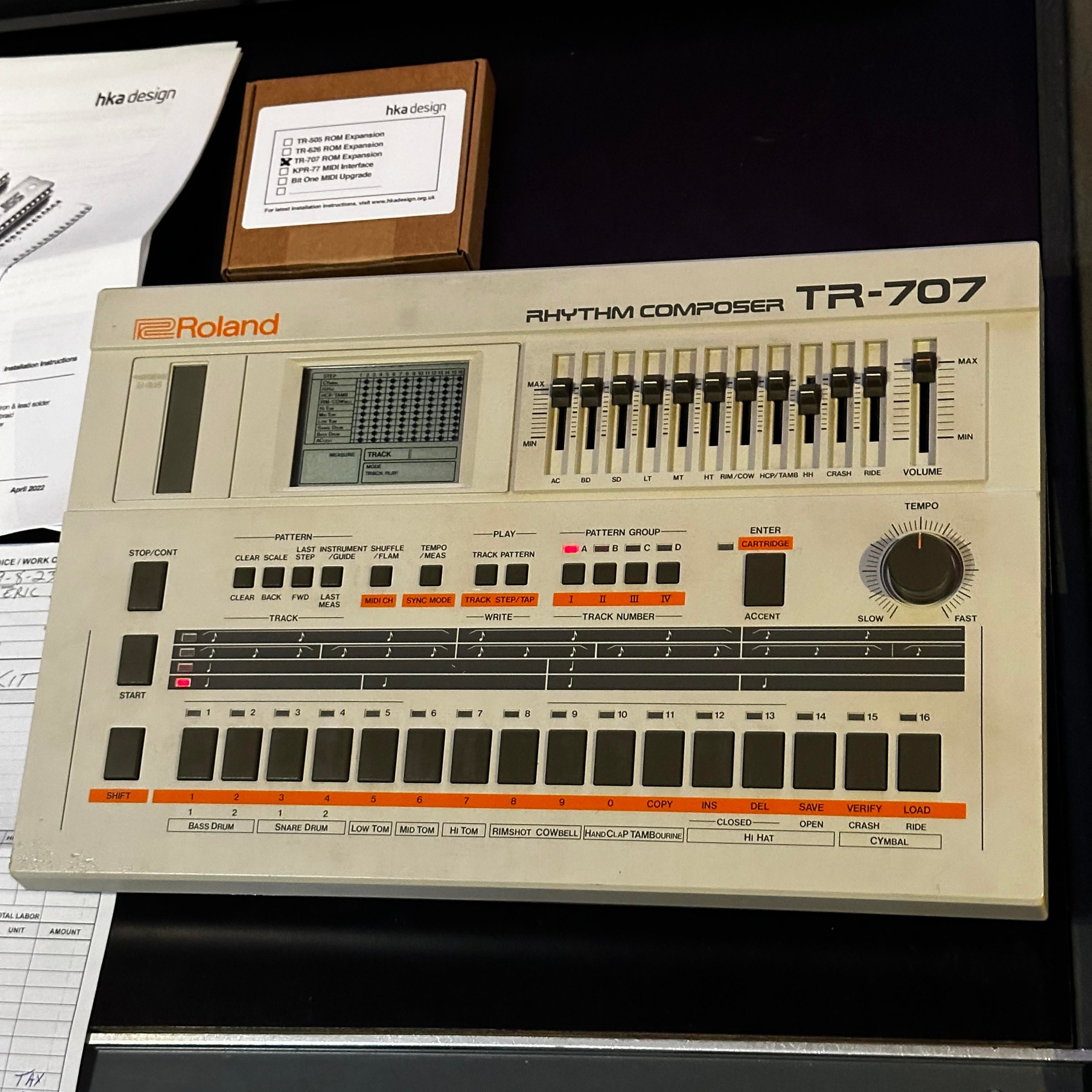 Used Roland TR-707 + 2023 HKA ROM expansion Rhythm Composer drum machine  rhythm composer MPC 808 Linn 909