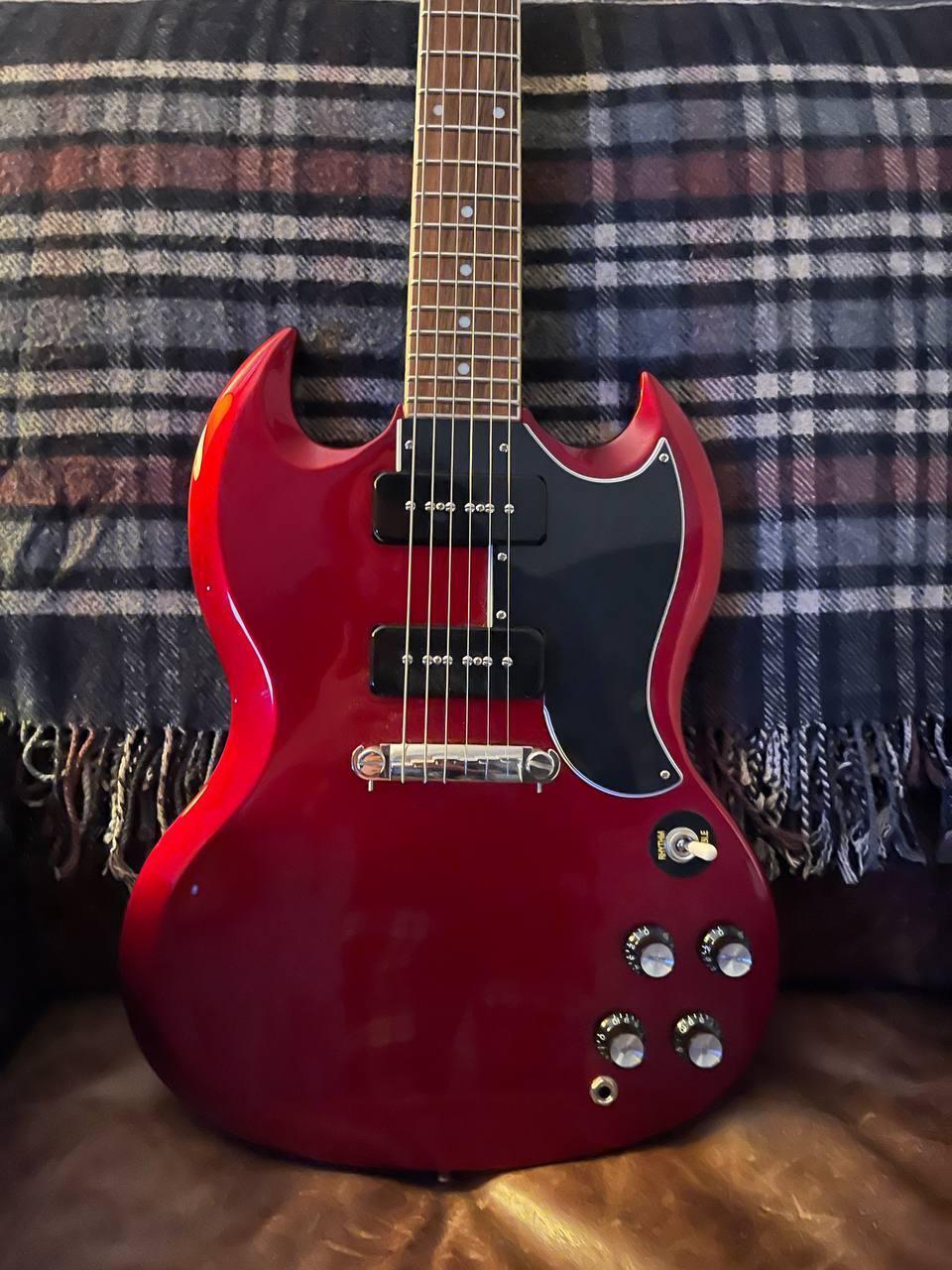 Epiphone SG-400 bigsby-B7 レフティ 青っぽい