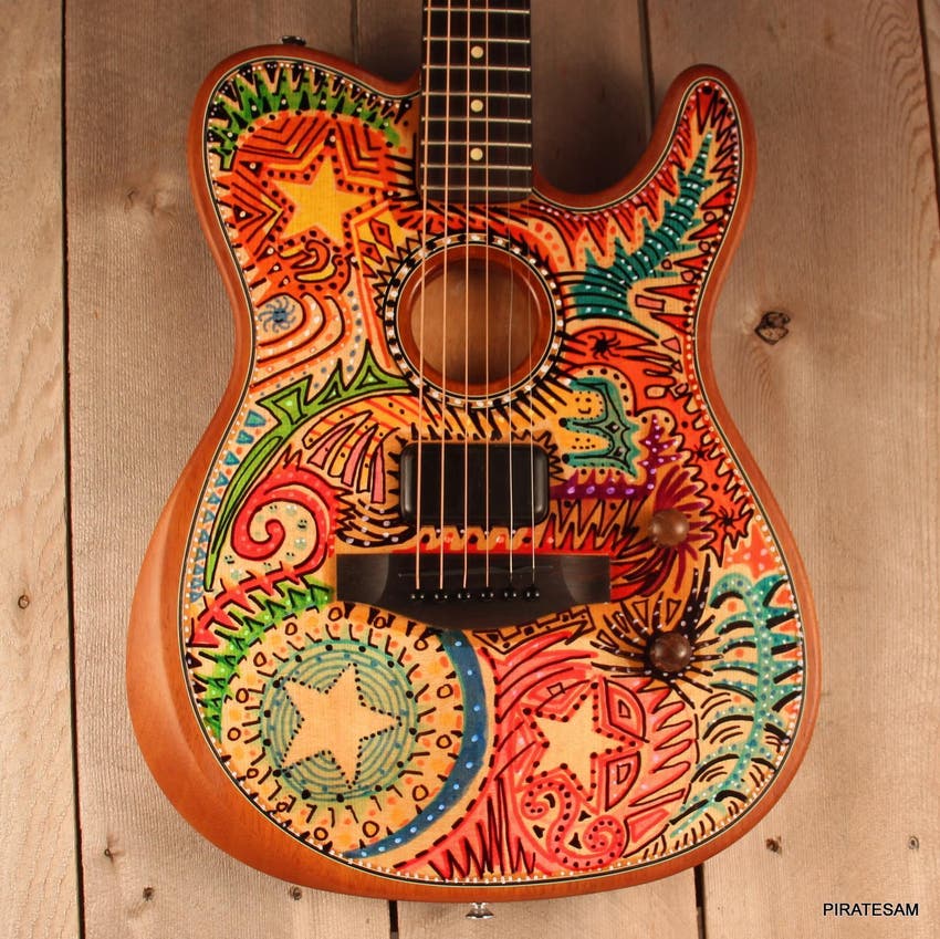 Acoustasonic Standard Custom Art guitar Telecaster Acoustic