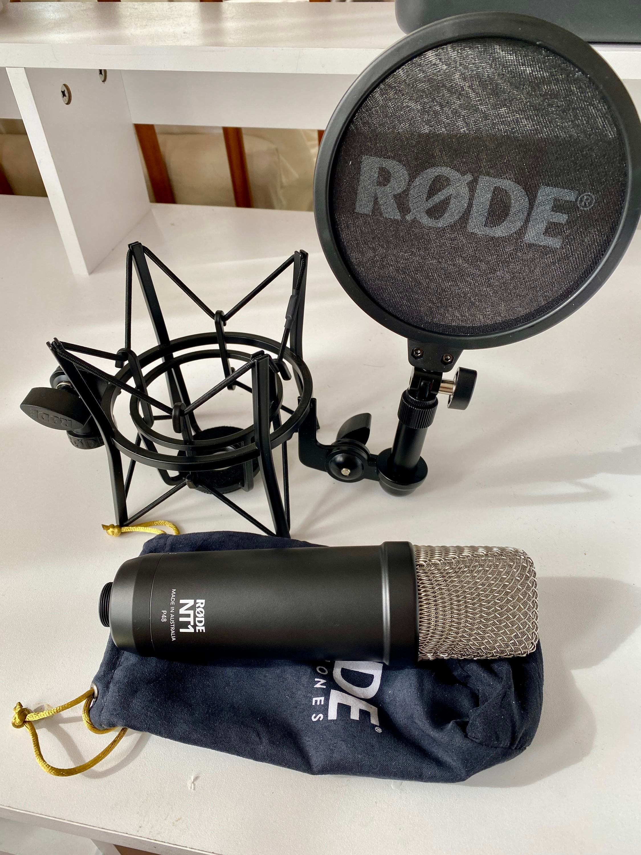 Used Rode NT1 Signature Series Condenser Microphone with SM6 Shockmount and  Pop Filter - Black