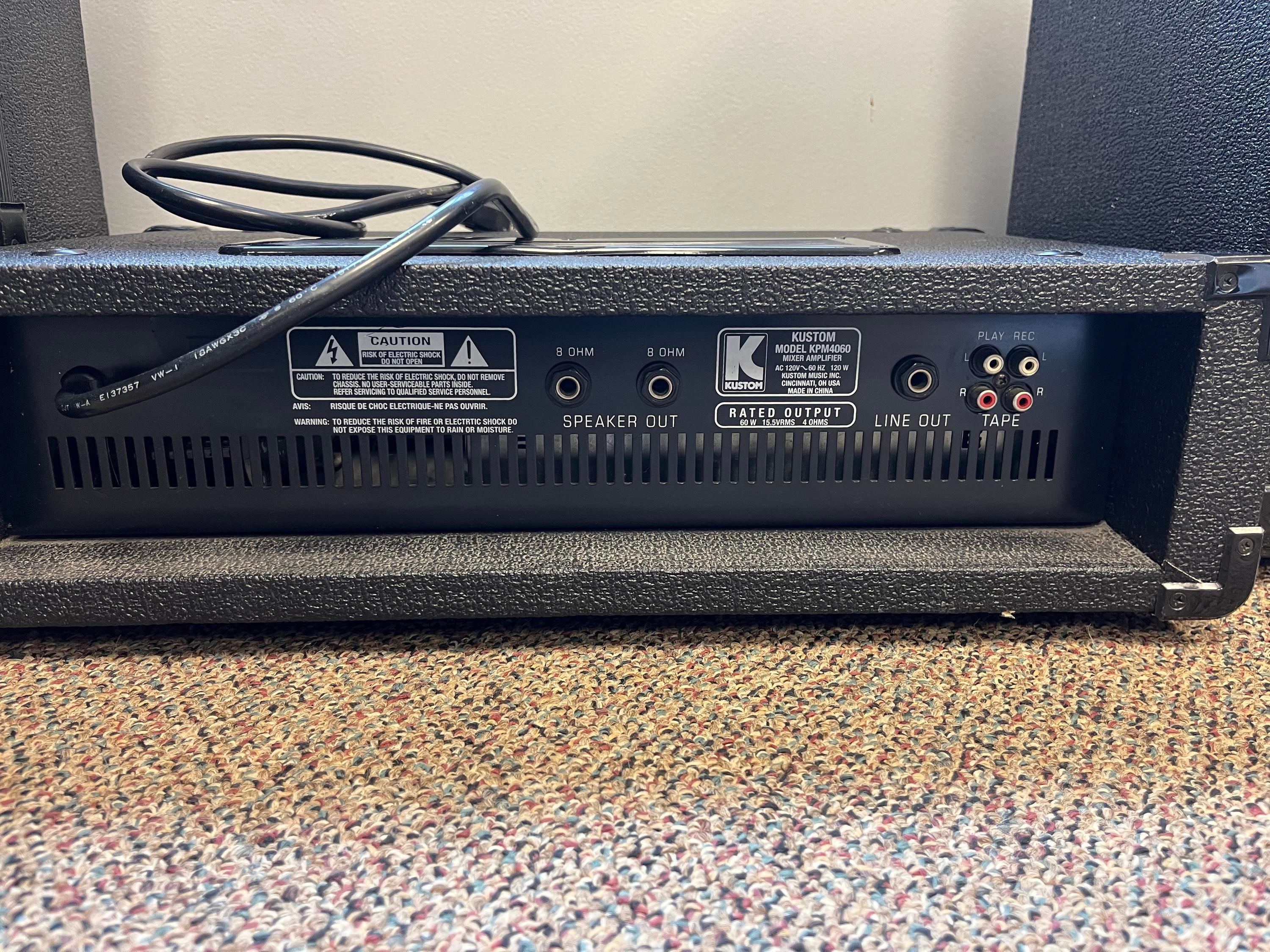 Used Kustom KPM4060 4-Channel Mixer Amplifier (60W) with Speakers - PA  System Package