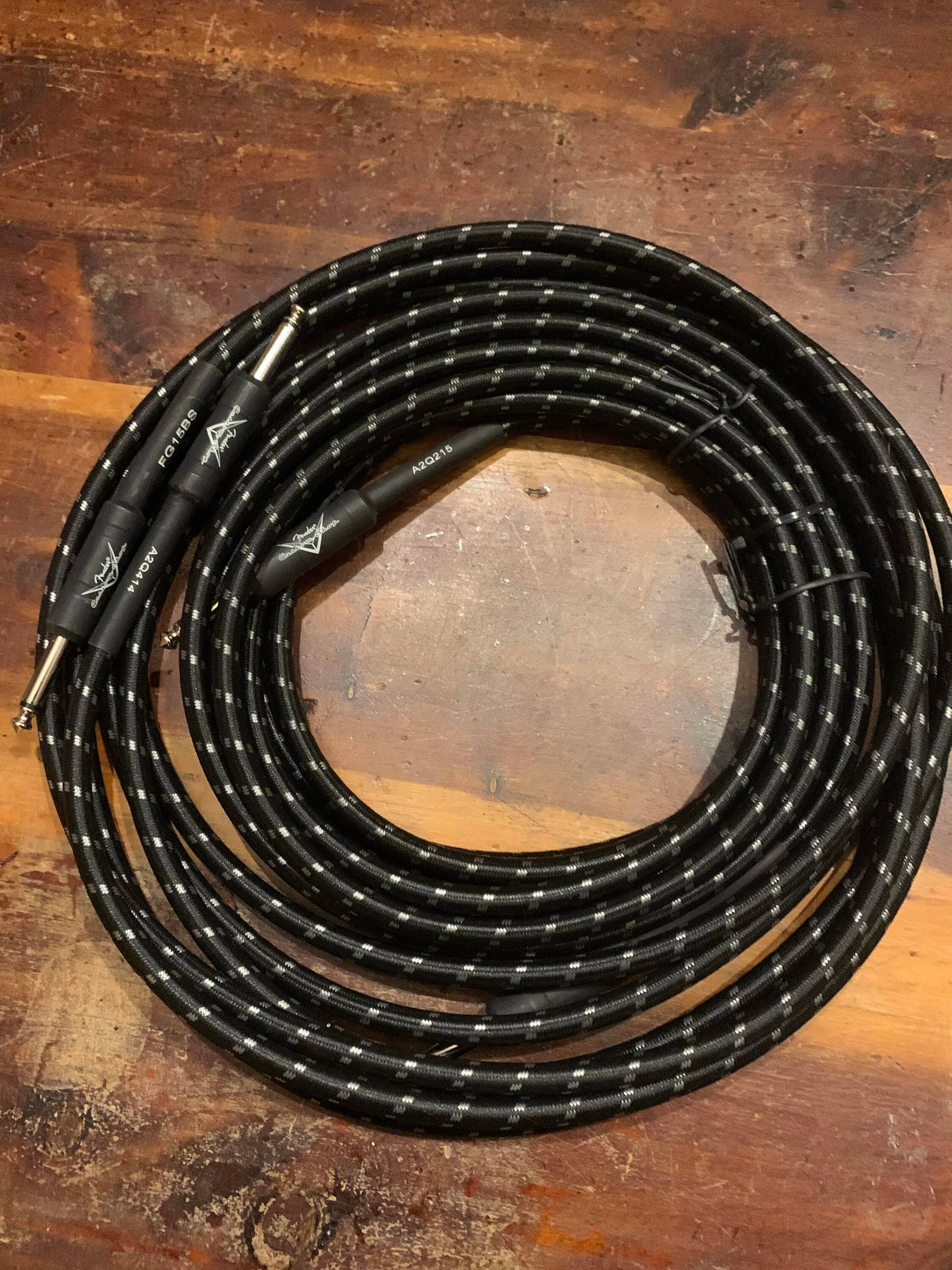 Used Fender Custom Shop Braided Guitar Cables. 15 ft, straight to