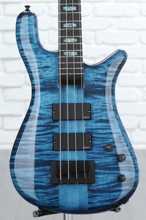 ベース Spector NS Dimension 4 Black&Blue Gloss Spector NS Dimension 4 Bass Guitar - Black and Blue Gloss