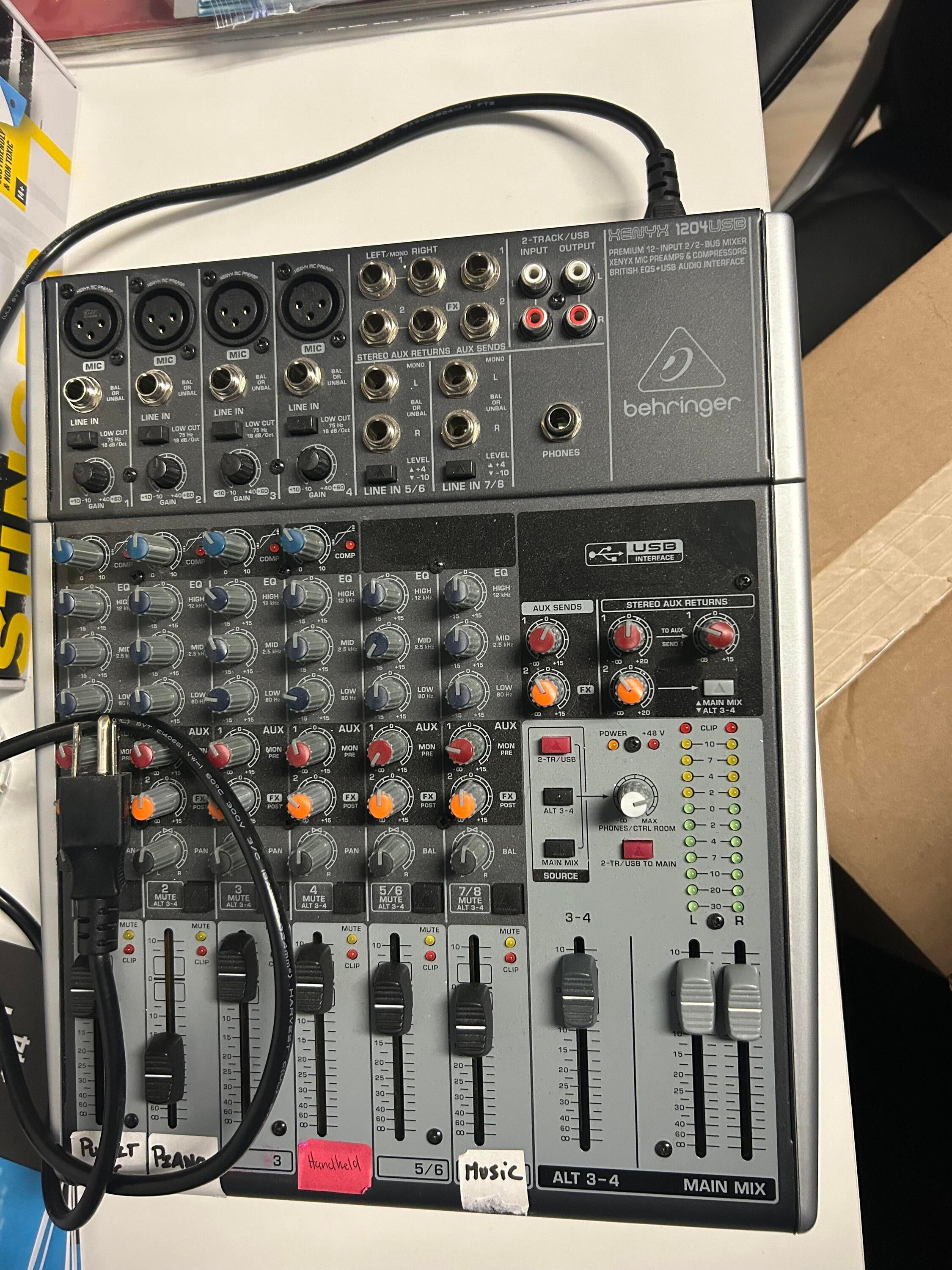 Used Behringer Xenyx X1204USB Mixer with USB and Effects