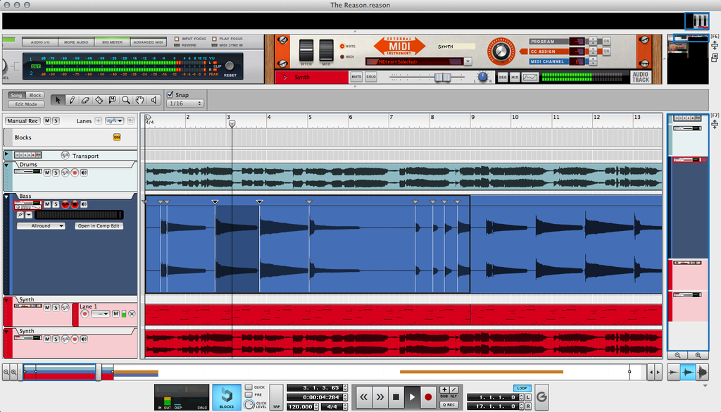 Split Screen Views in Propellerhead Reason