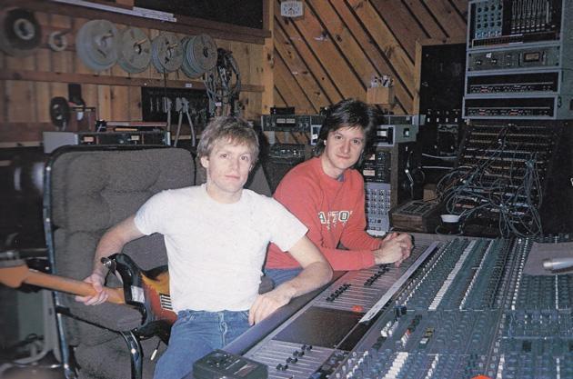 A young Bob Clearmountain with Bryan Adams at the Power Station