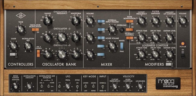 LUNA Moog Minimoog Virtual Instrument GUI