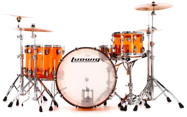 Ludwig-Vistalite-John-Bonham-Zep-Set-Shell-Pack-with-Snare-Drum-Amber