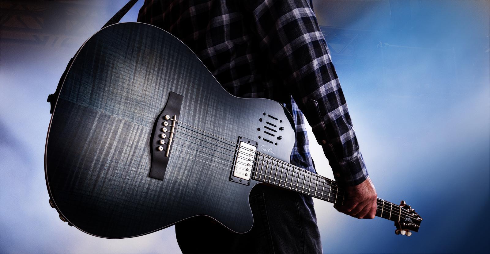 Godin A6 Ultra - Denim Blue Flame | Sweetwater