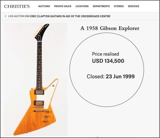1958 Gibson Exp sold at auction for 139,500 dollars.