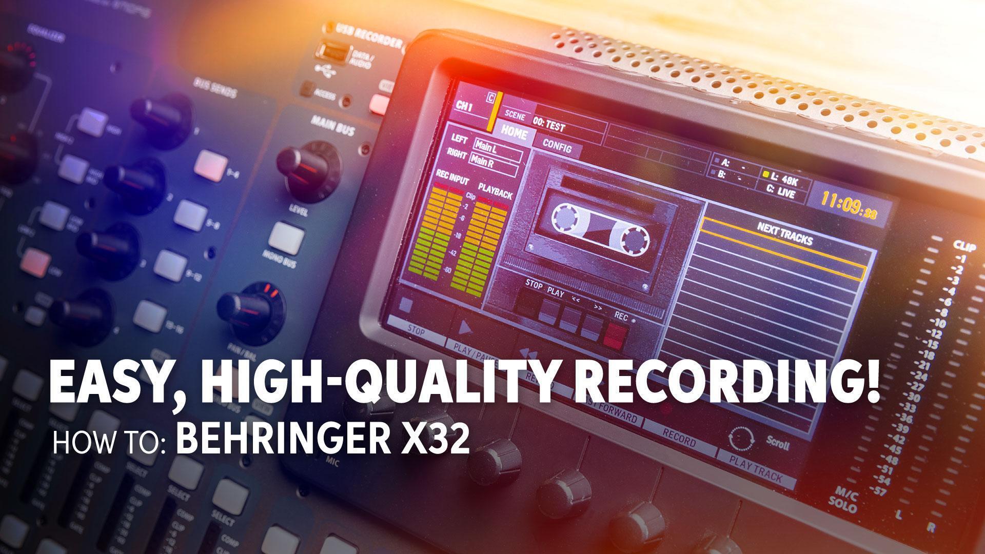 How to Record with Your X32 InSync